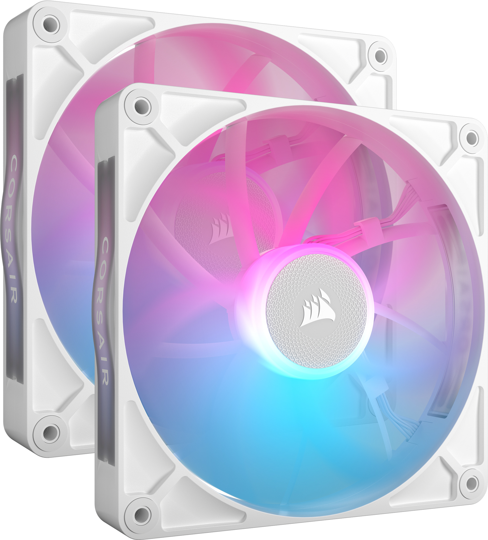 Corsair iCUE LINK RX140 RGB PWM Starter Kit -tuuletin, valkoinen, 140 mm, 2 kpl