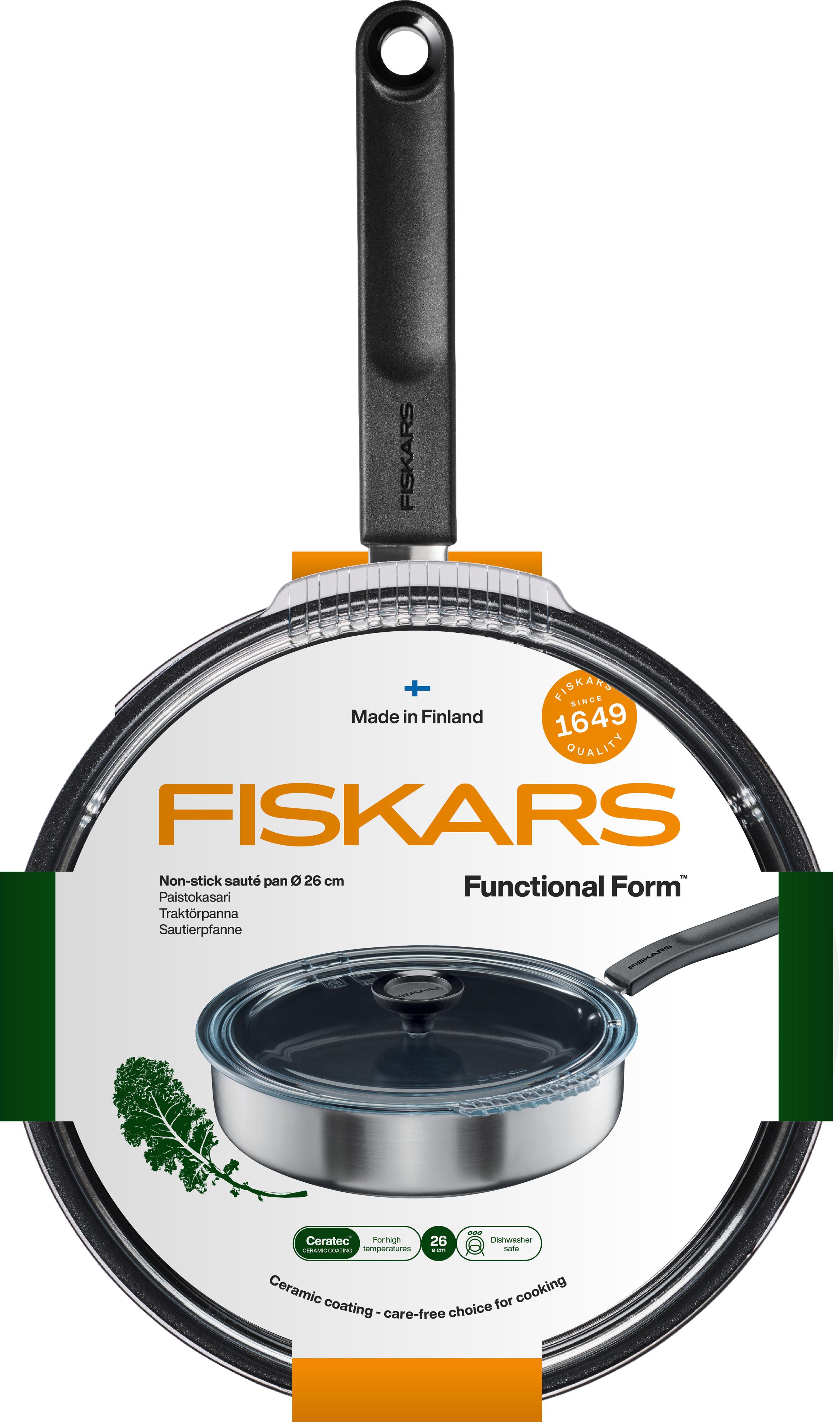 Fiskars Functional Form -paistokasari kannella, 26 cm