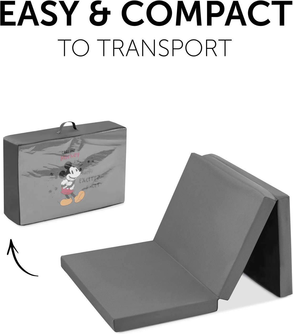 Hauck Sleeper Mickey Mouse -patja, 60 x 120 cm, Grey