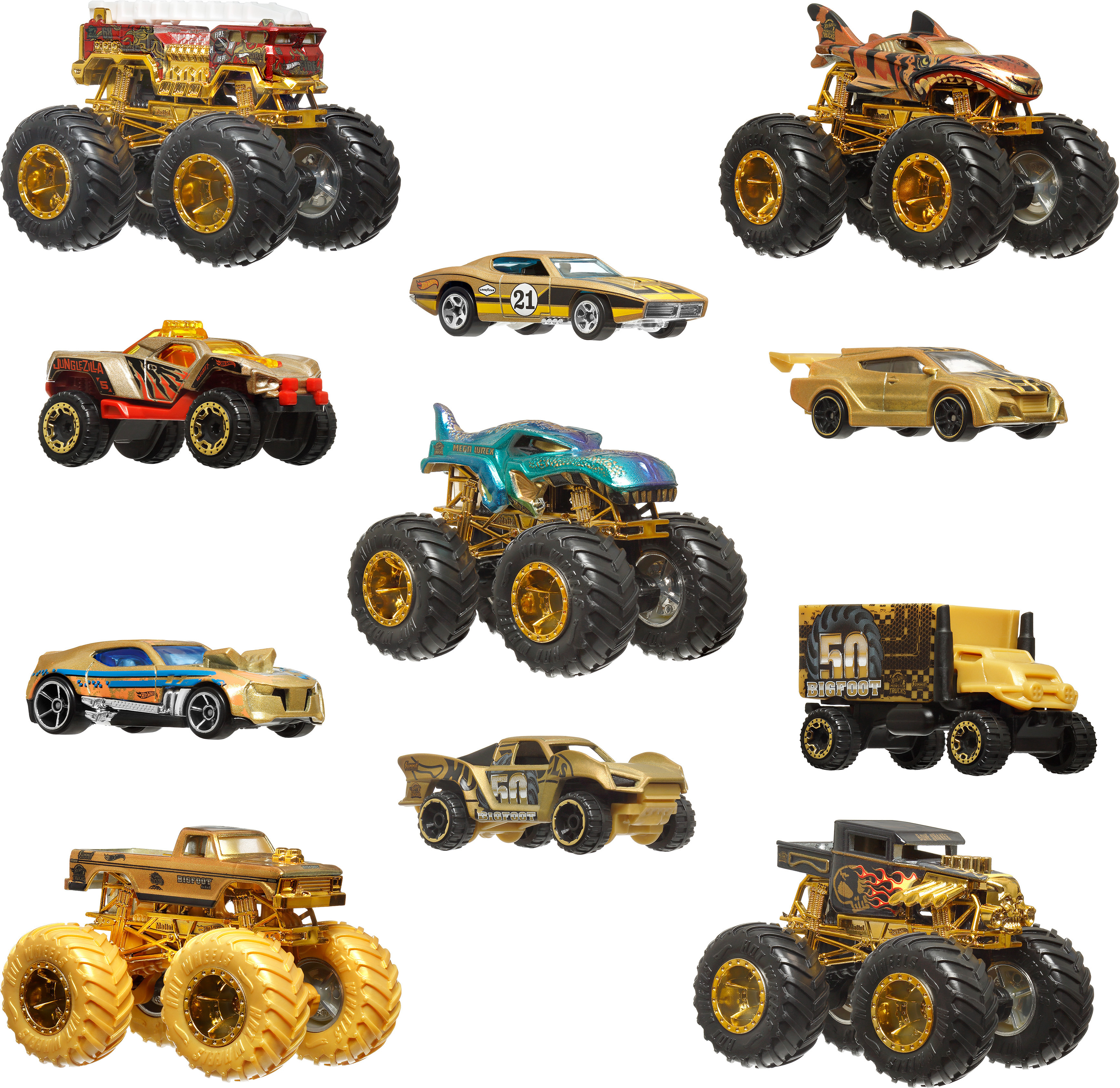 Hot Wheels Monster Trucks Bigfoot Trophy Champions autokokoelma