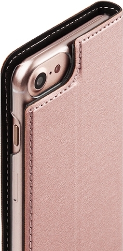 Wave BookCase suojakotelo, iPhone 6 / 6s / 7 / 8 / SE, ruusukulta