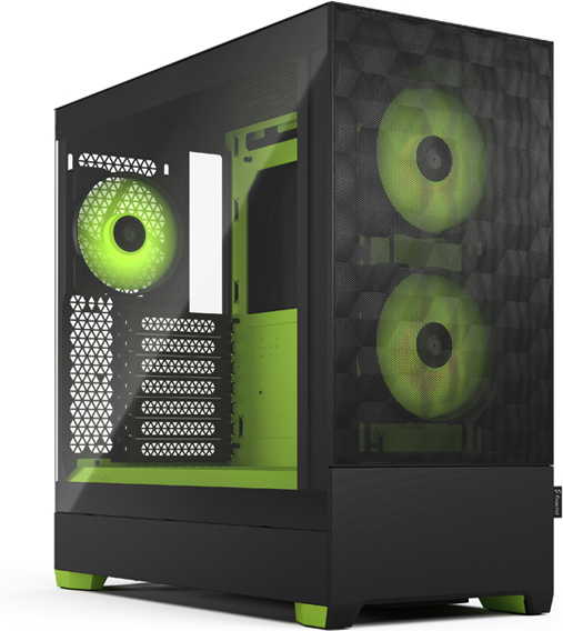 Fractal Design Pop Air RGB Green Core TG ATX-kotelo ikkunalla, musta/vihreä