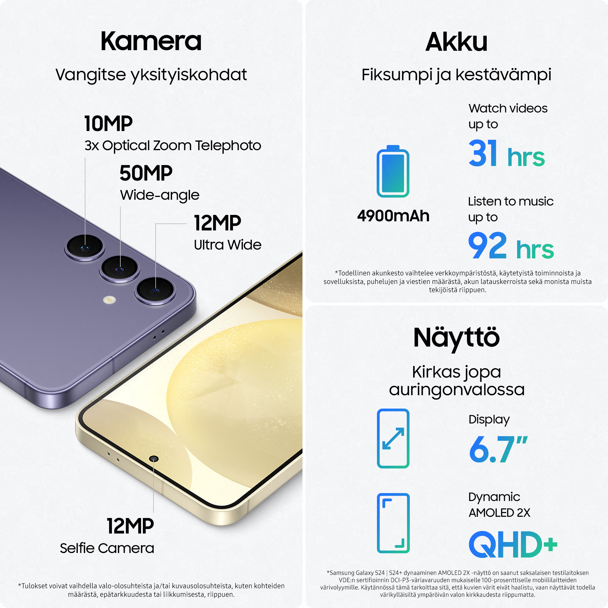 Samsung Galaxy S24+ 5G -puhelin, 512/12 Gt, Cobalt Violet 7 Samsung Galaxy S24+ 5G -puhelin, 512/12 Gt, Cobalt Violet - Image 7