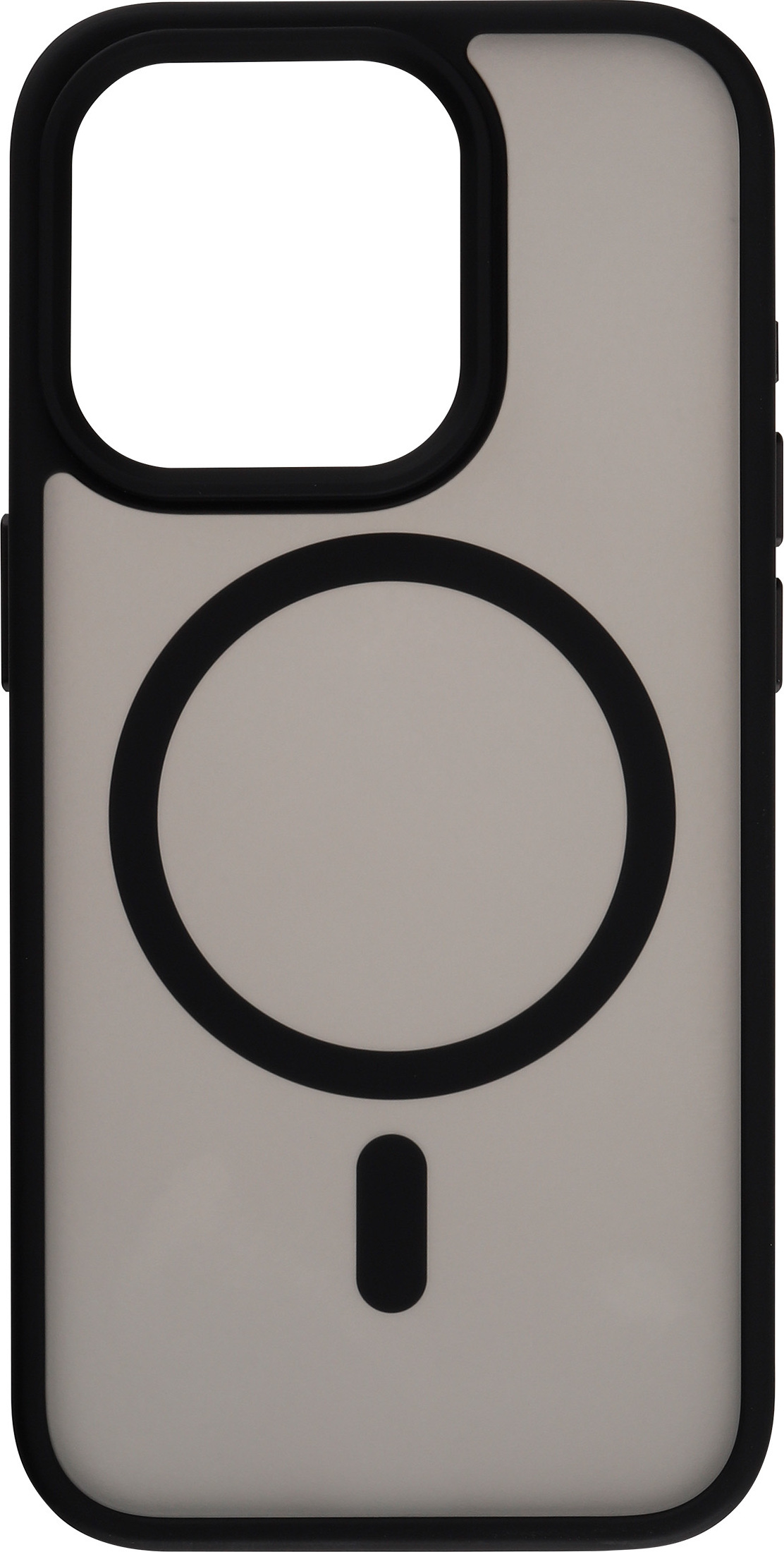 FoneKit MagSafe-yhteensopiva Soft Touch -suojakuori, iPhone 15 Pro, musta/harmaa