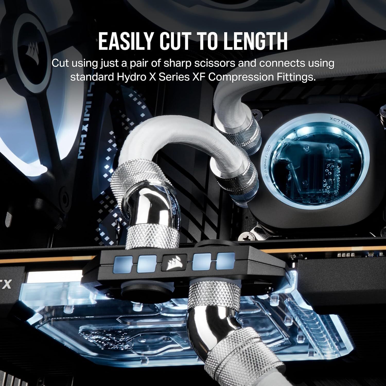Corsair Hydro X Series XT Softline Mesh Tubing -letku, valkoinen, 3 m