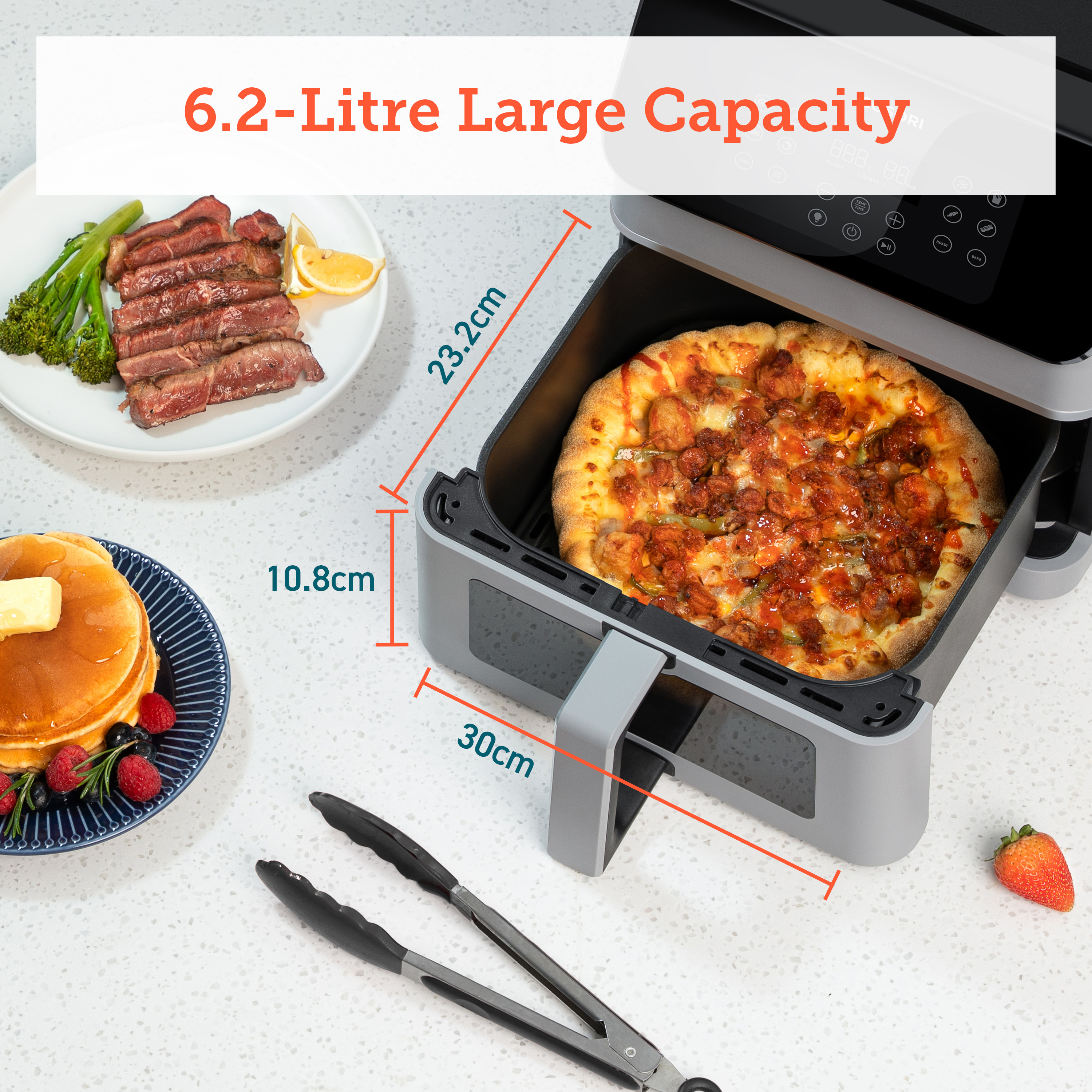 Cosori Premium Ⅱ Plus 6.2 L airfryer, harmaa