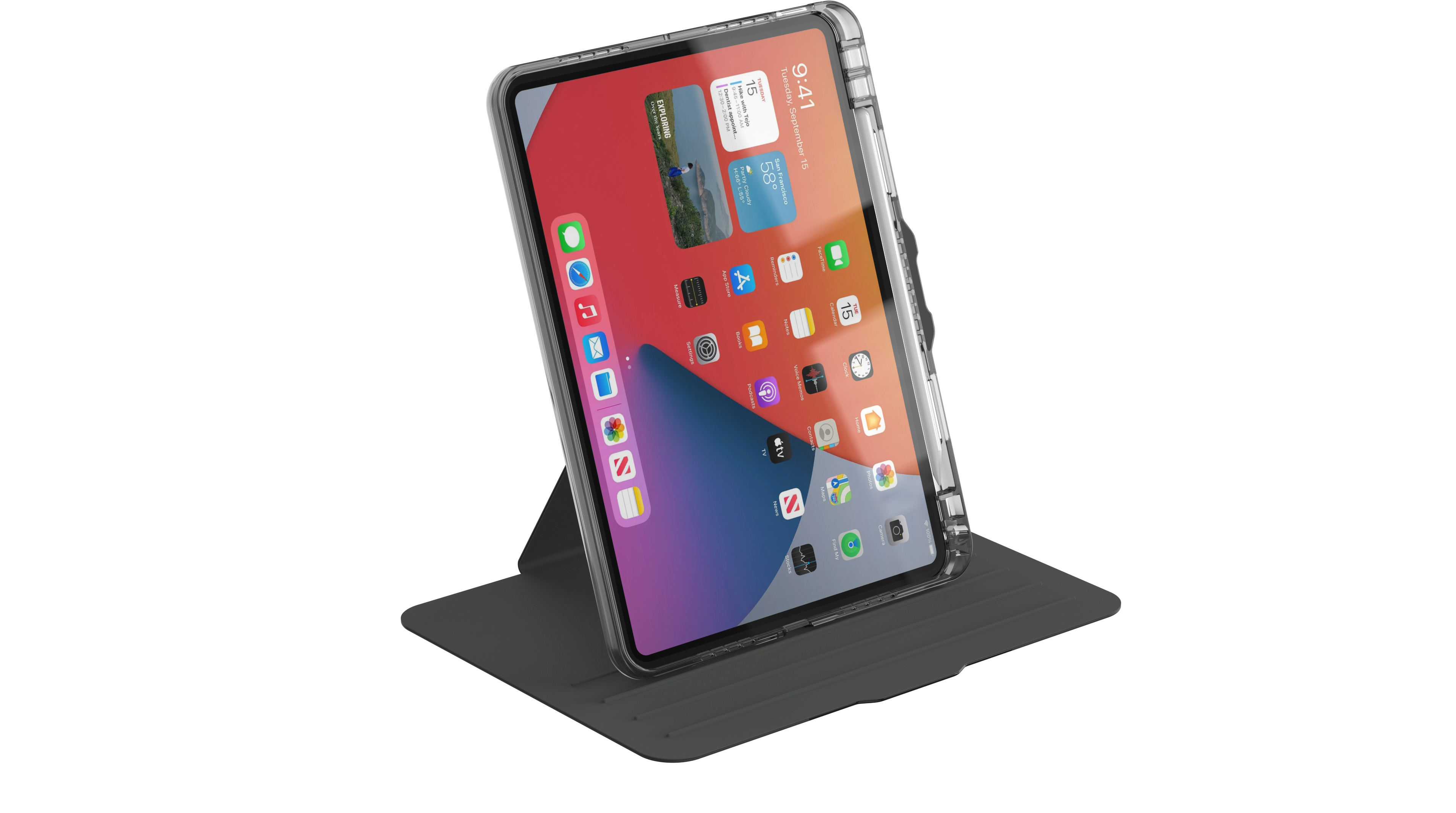 Targus VersaVu Clear -suojakotelo, Apple iPad Pro 11" (M4), läpinäkyvä/musta