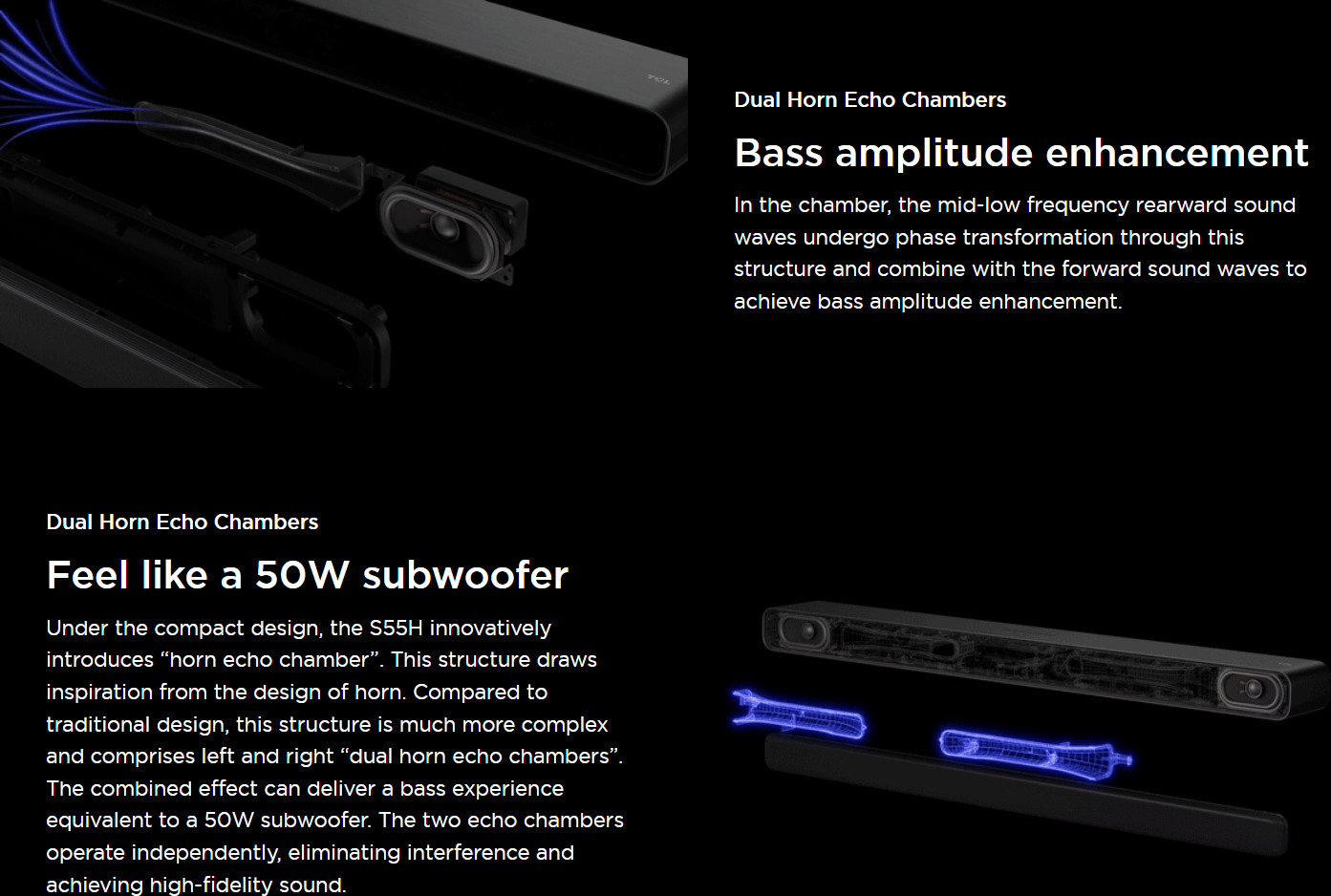 TCL S55H 2.1 Dolby Atmos Soundbar -äänijärjestelmä