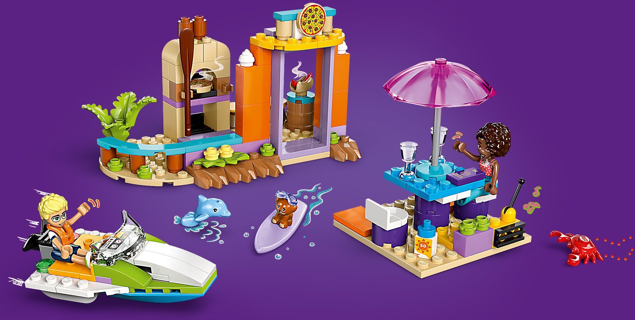 LEGO Friends 42672 – Loma‑ ja rantarakennelmat matkalaukussa