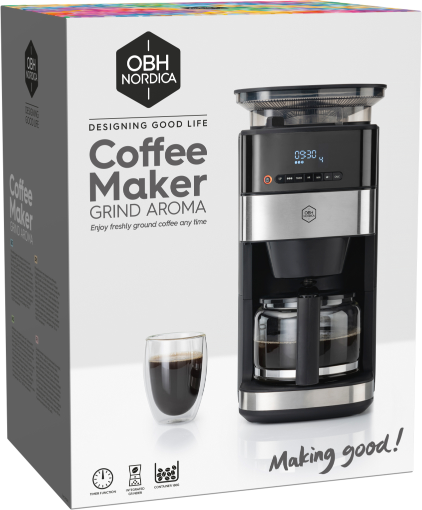 OBH Nordica Grind Aroma -kahvinkeitin, musta