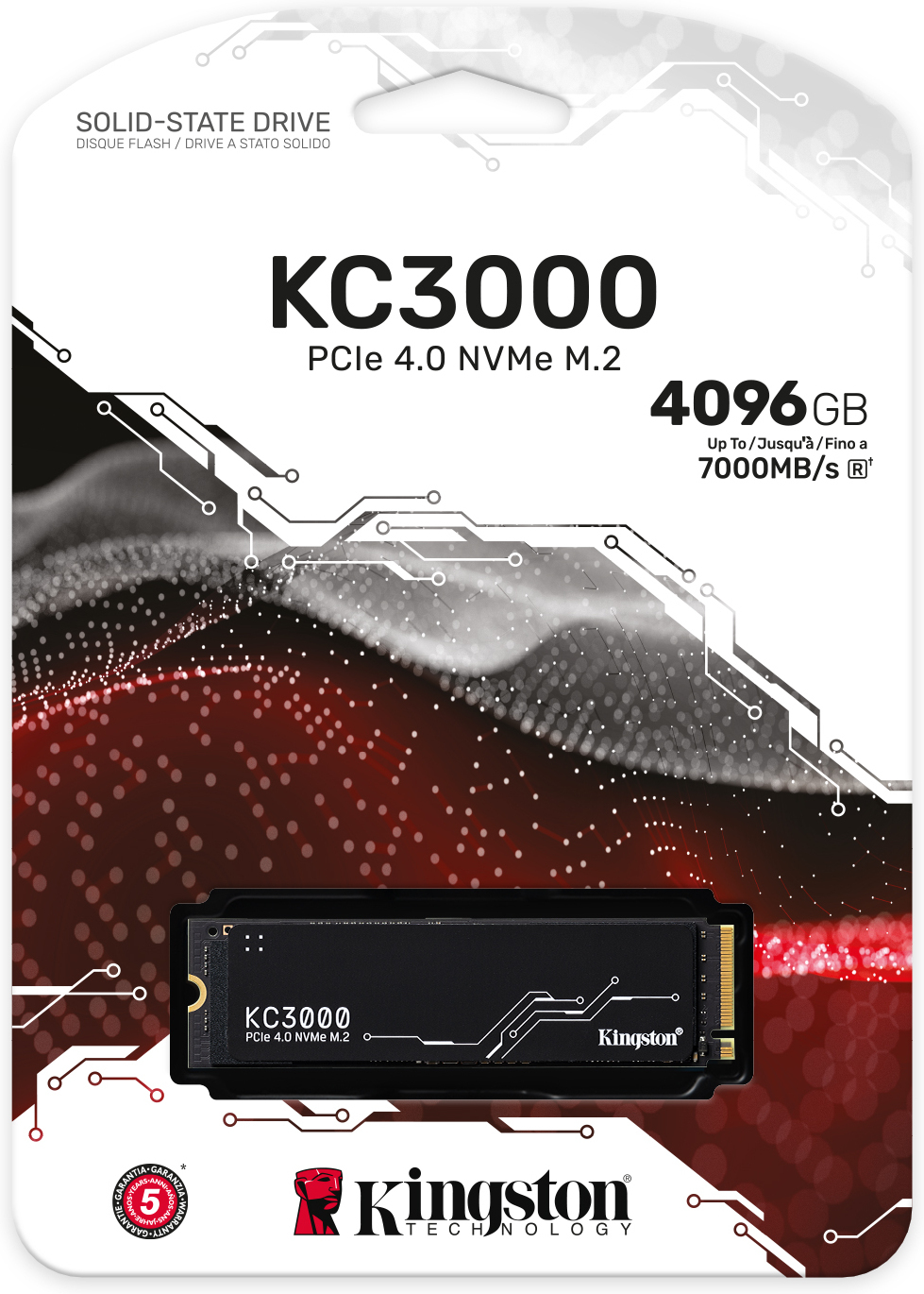 Kingston KC3000 4096 Gt M.2 NVMe -SSD-kovalevy