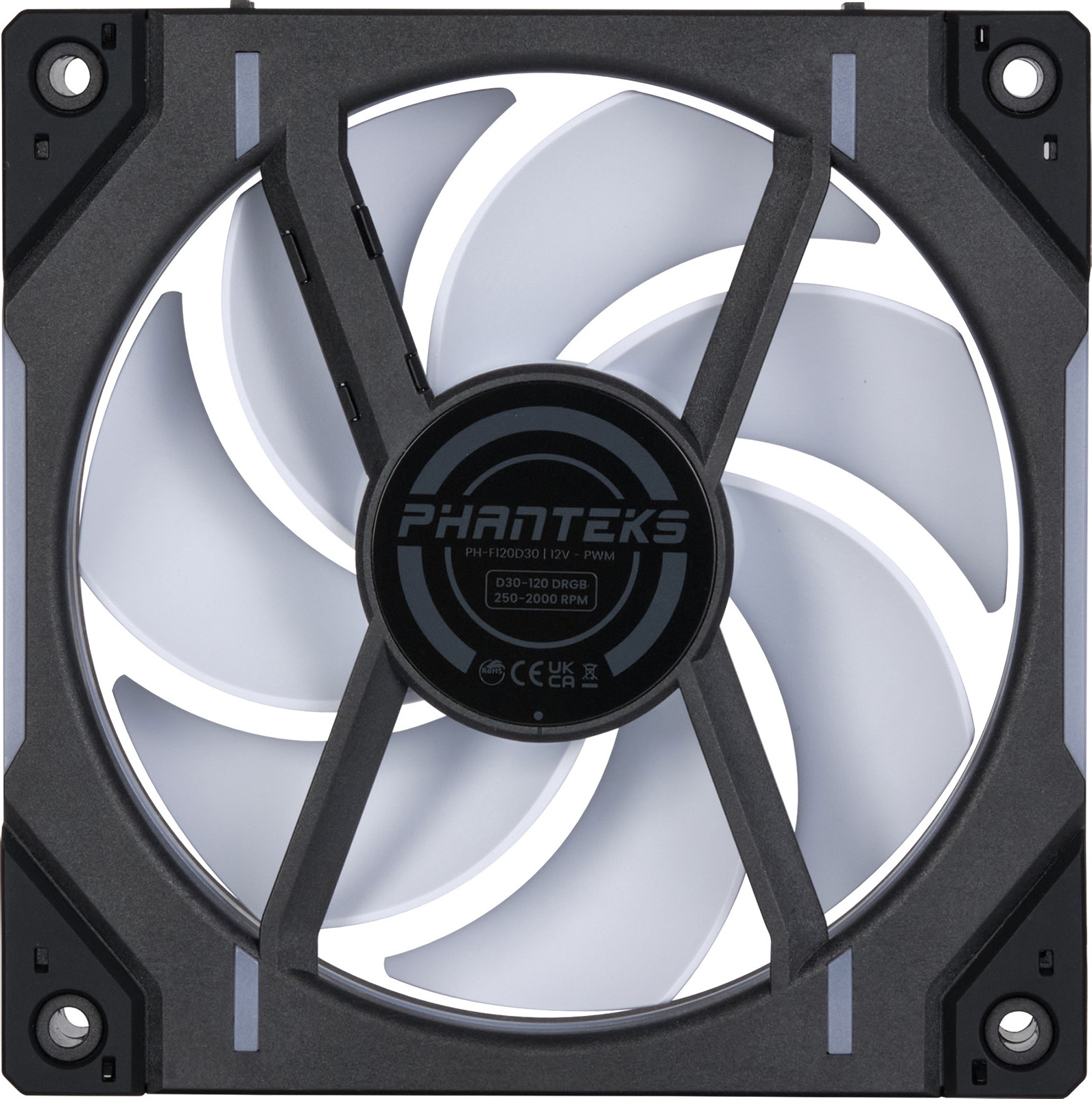 Phanteks D30-120 D-RGB PWM -tuuletin, valkoinen, 120 mm
