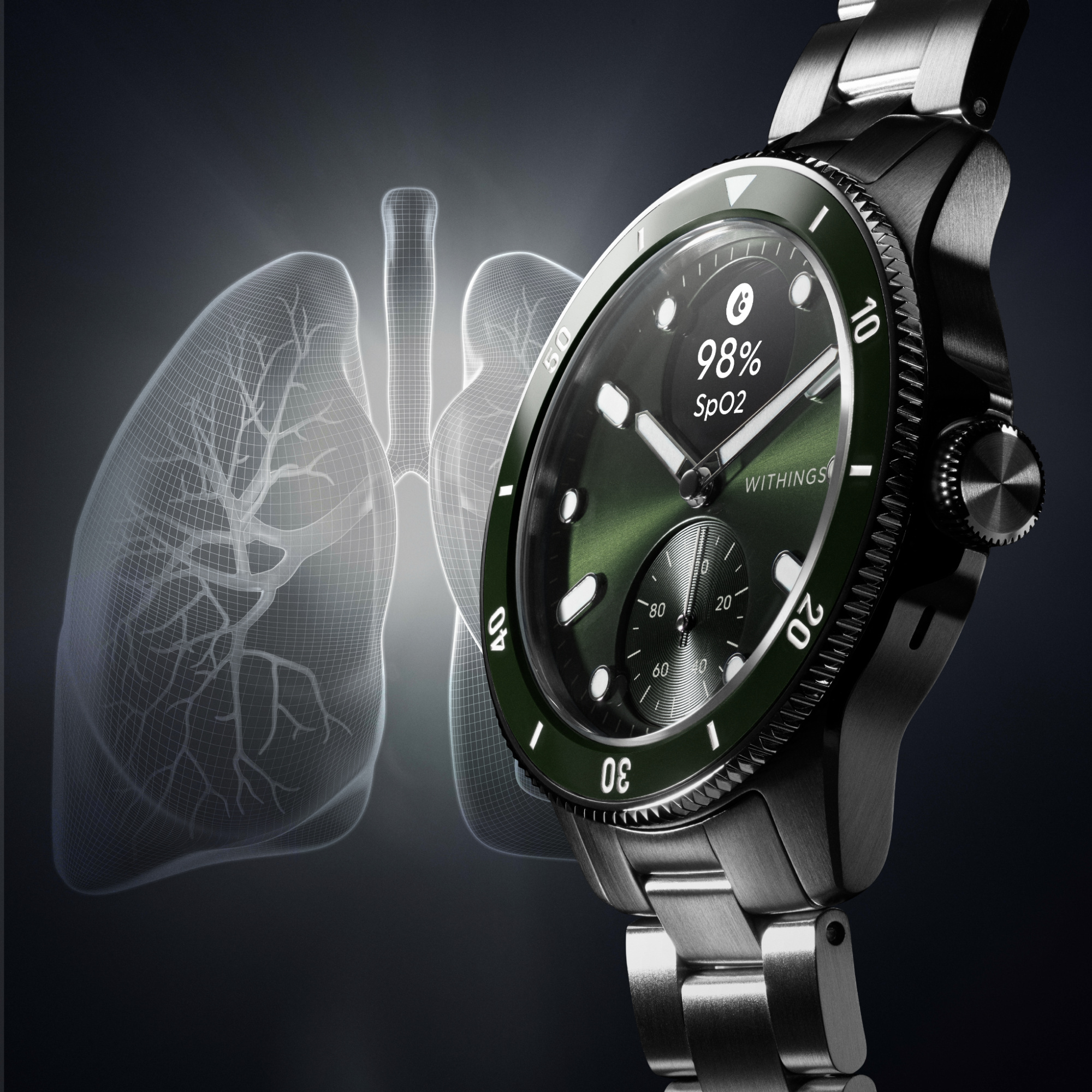 Withings Scanwatch Nova -älykello, 42 mm, vihreä
