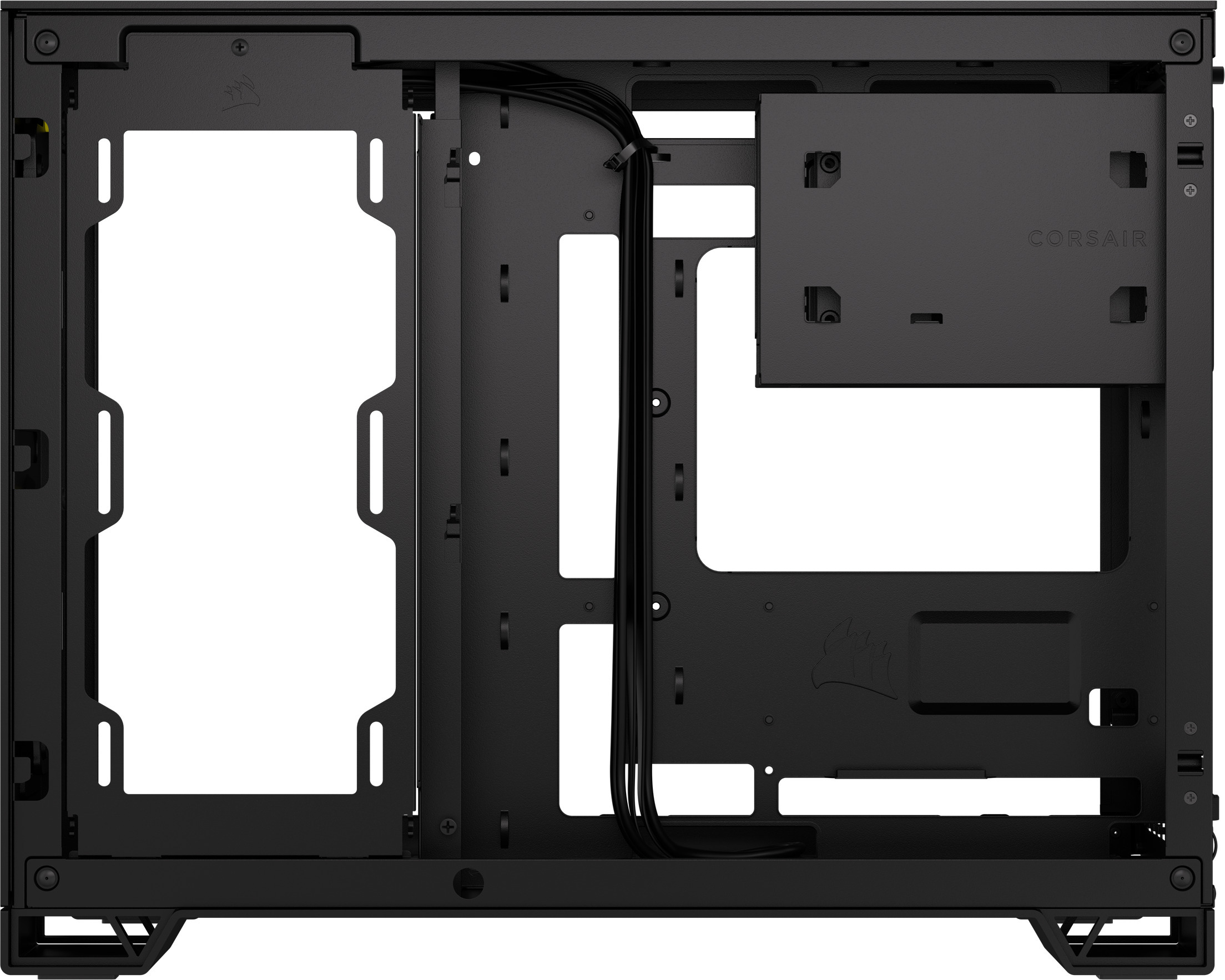 Corsair 2500X Micro-ATX-kotelo panoraamaikkunalla, musta