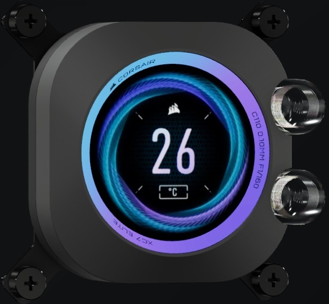 Corsair iCUE XC7 RGB ELITE LCD -vesiblokki prosessorille, harmaa