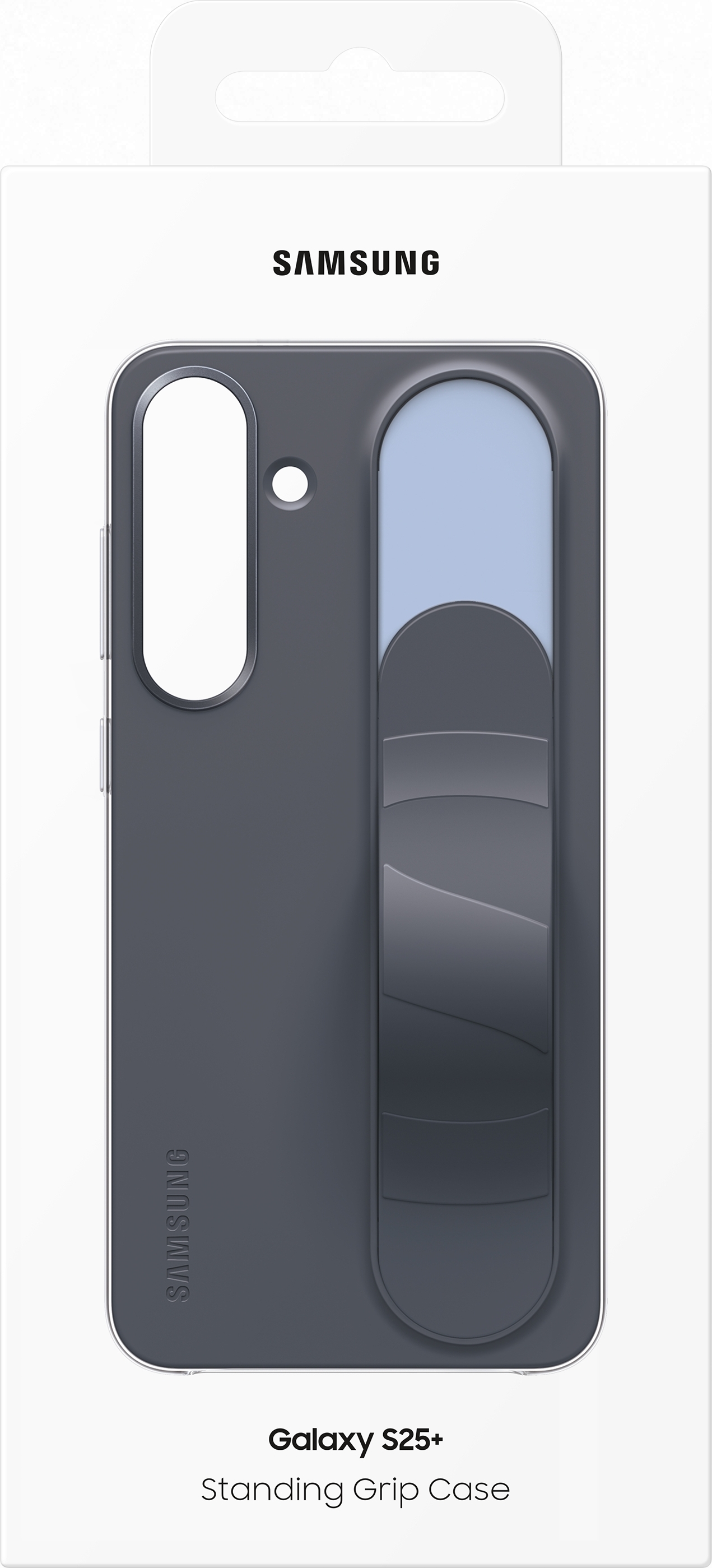 Samsung Galaxy S25+ Standing Grip suojakuori, musta / sininen