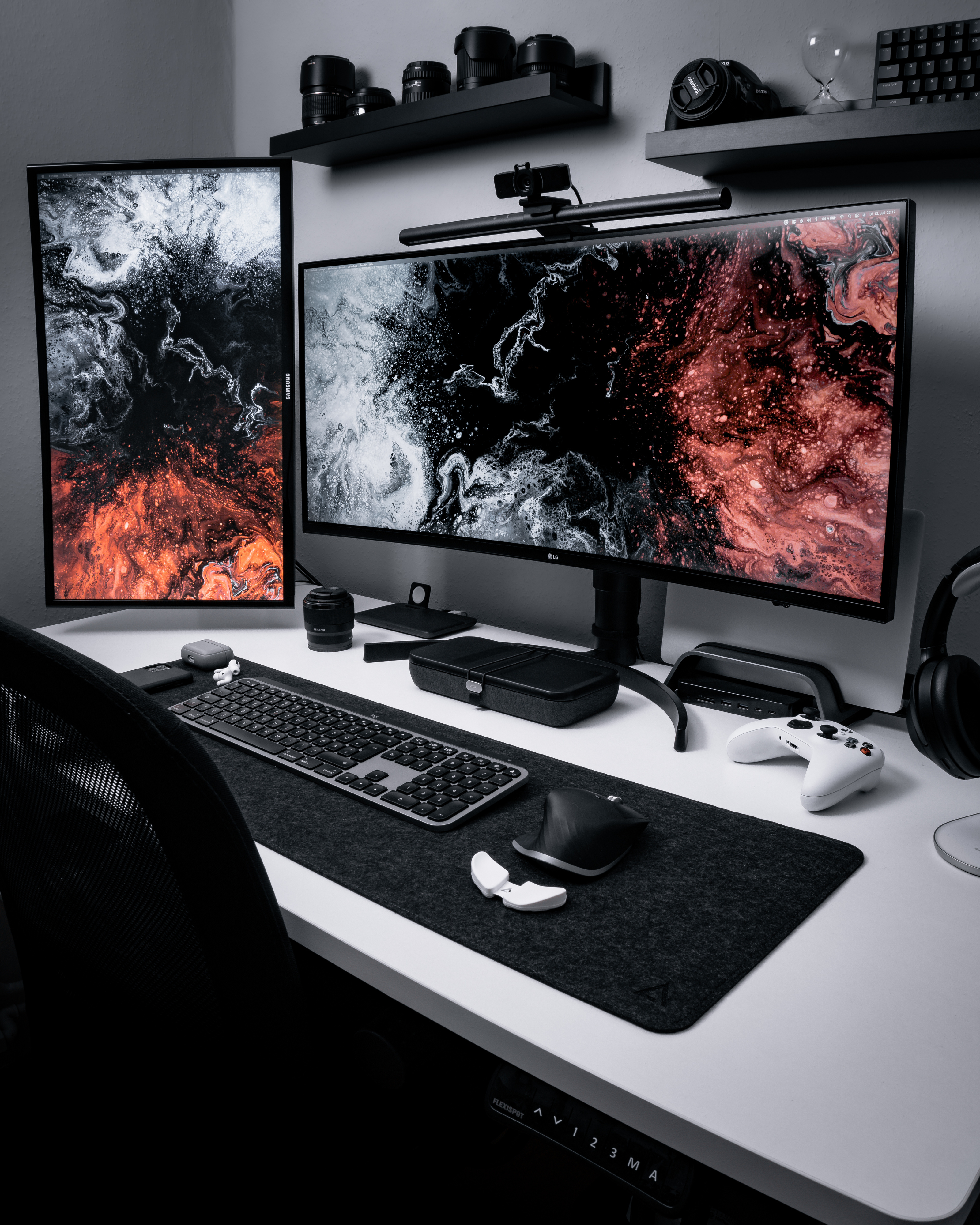 Deltahub Minimalistic Desk Pad -hiirimatto, 30 x 90 cm, tummanharmaa