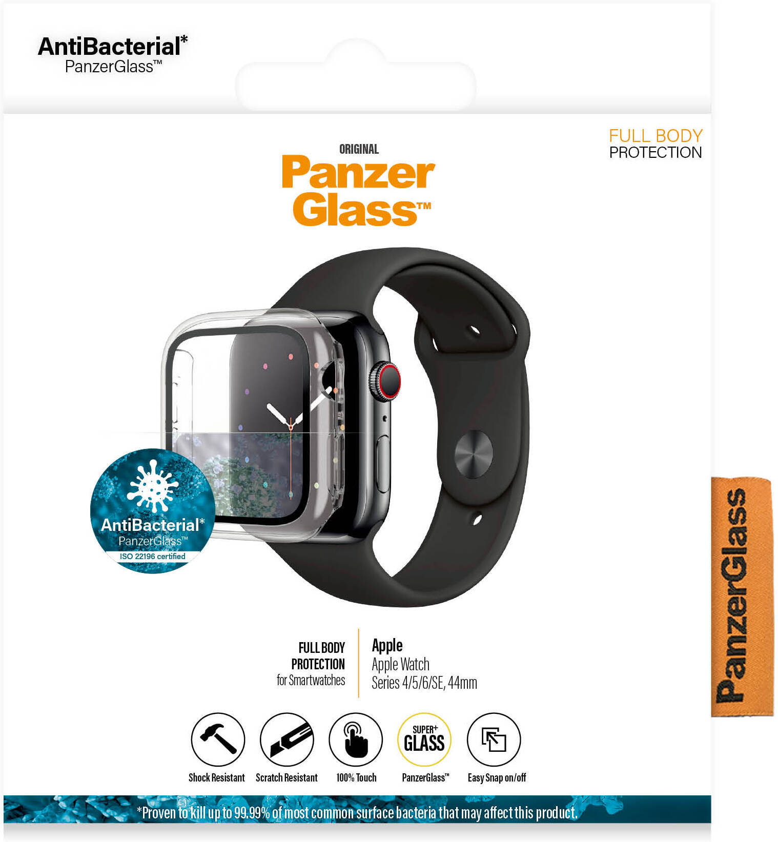 PanzerGlass Full Body -panssarilasi Apple Watch, 44 mm, kirkas 5 PanzerGlass Full Body -panssarilasi Apple Watch, 44 mm, kirkas - Image 5