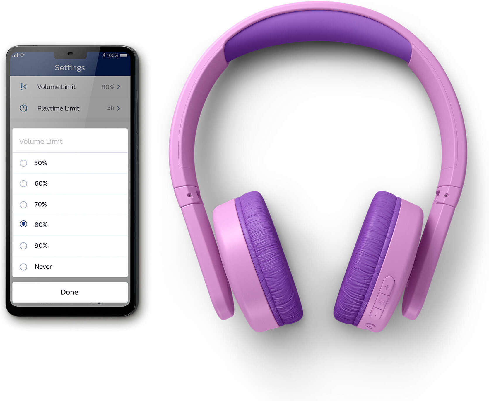 Philips K4206 - lasten langattomat kuulokkeet, pinkki