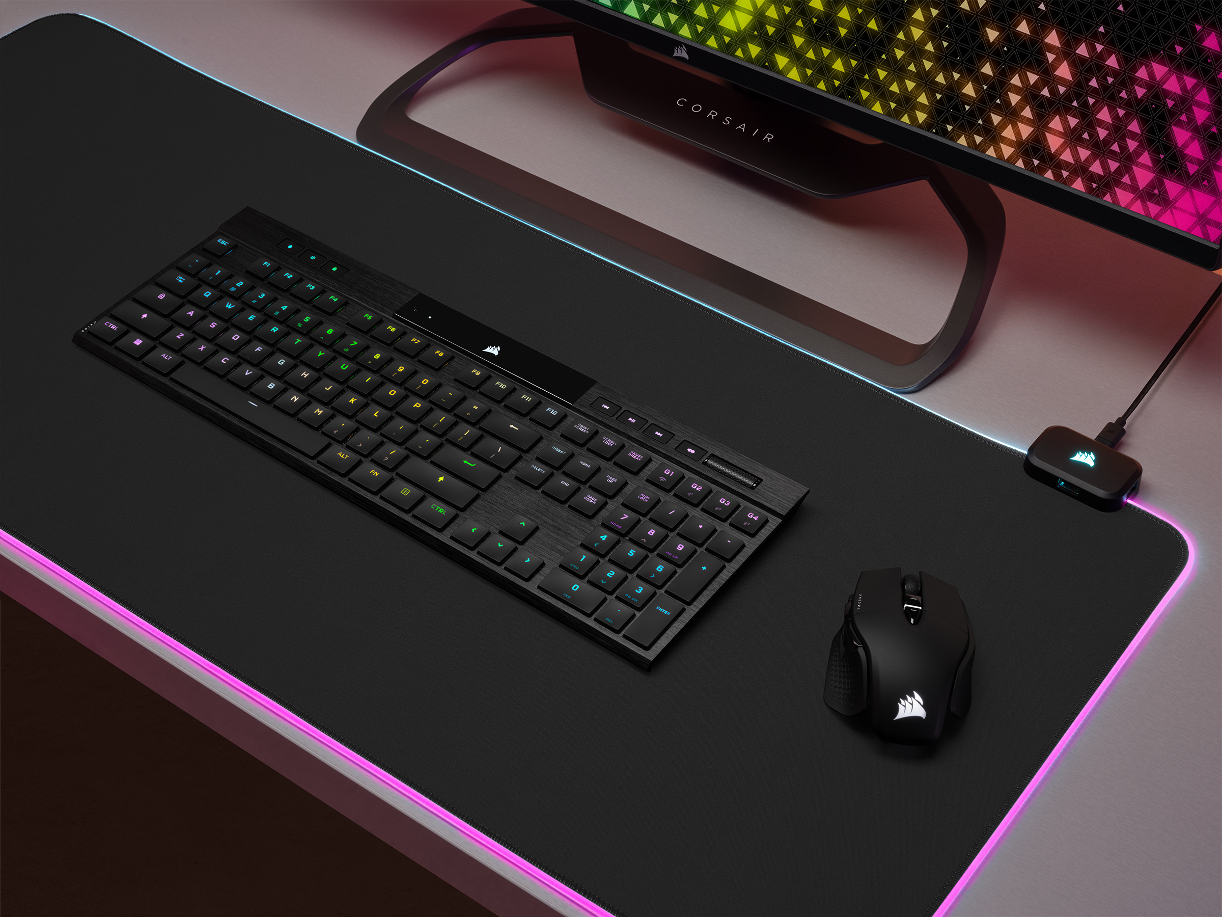 Corsair K100 AIR -pelinäppäimistö, CHERRY MX Ultra Low Profile –kytkimet, musta
