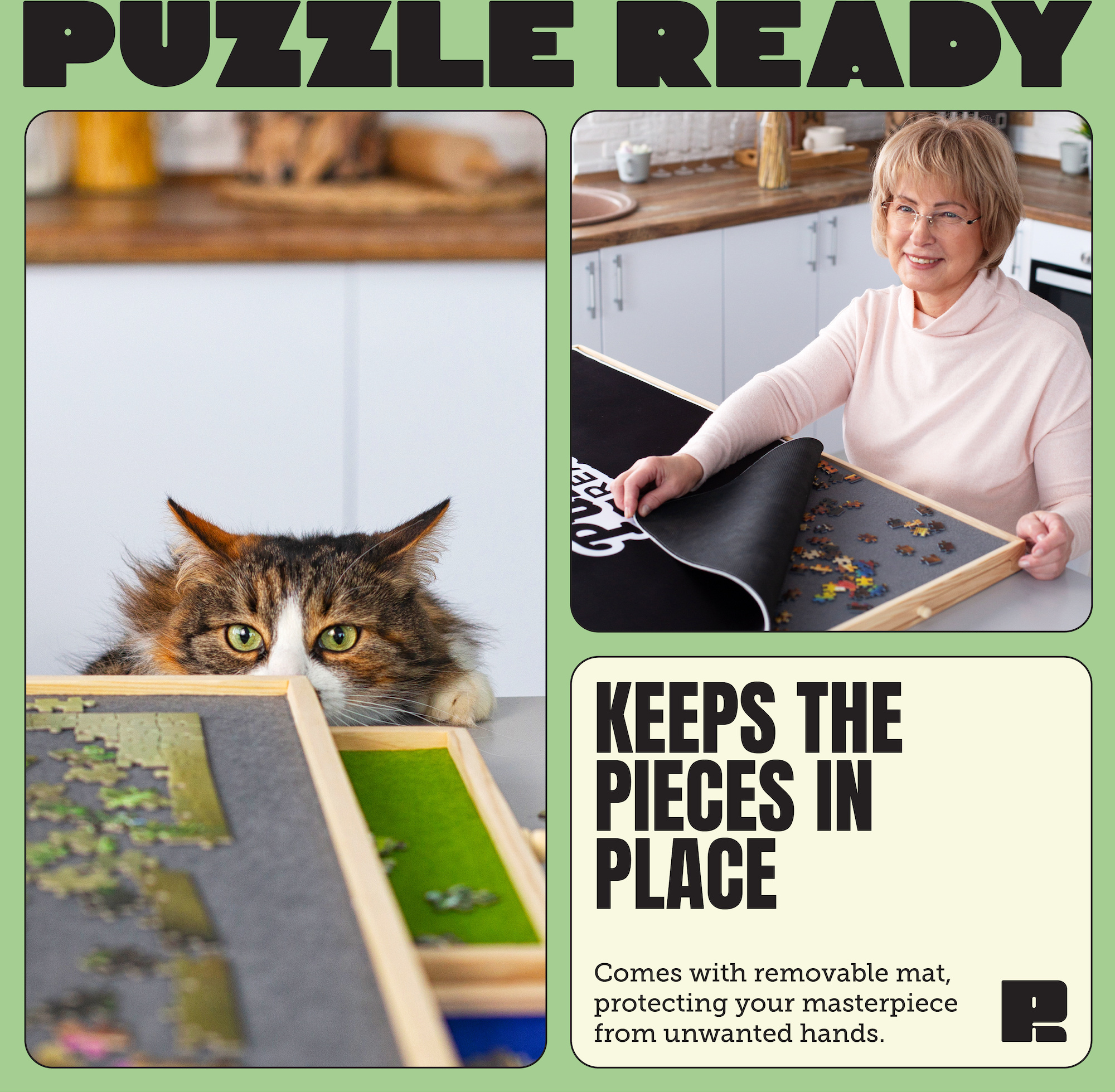 Puzzle Ready - Puinen palapelilauta, 1500 palalle