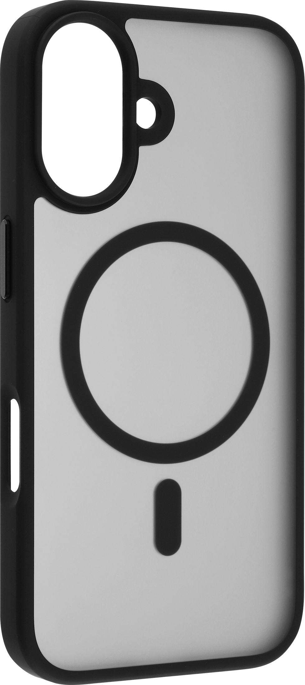 FoneKit MagSafe-yhteensopiva Soft Touch -suojakuori, iPhone 16, musta/harmaa