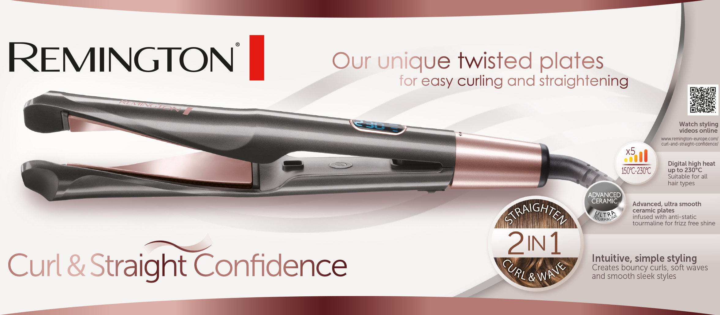 Remington S6606 Curl & Straight Confidence 2-in-1 -suoristusrauta