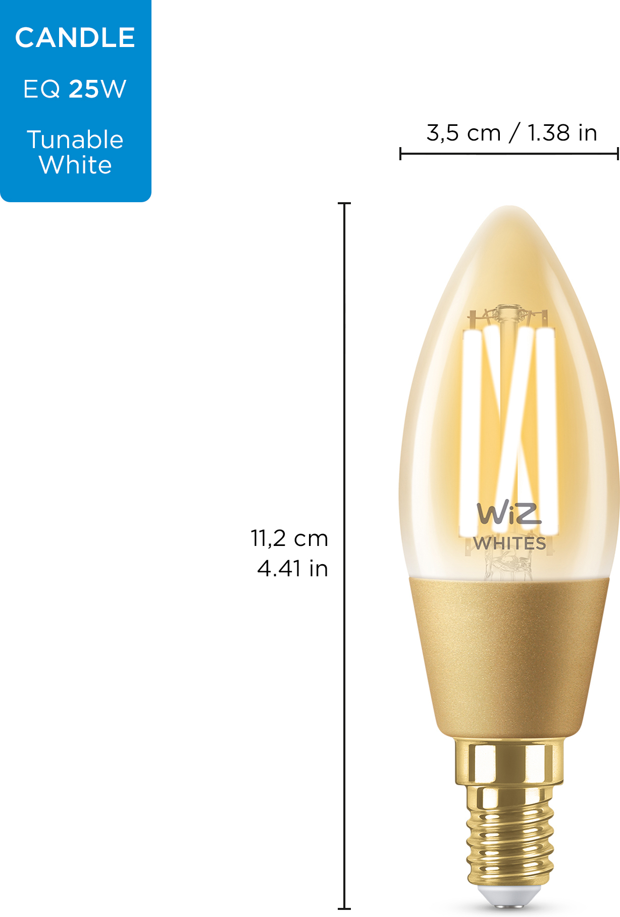 WiZ älylamppu globe, E27, kirkas lasi, tunable white - valkoisen valon sävyt, Wi-Fi, 2700-6500 K, 806 lm, 12,5cm