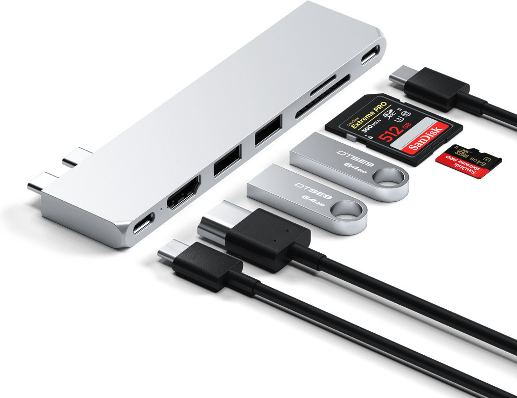 Satechi Pro Hub Slim -adapteri, hopea