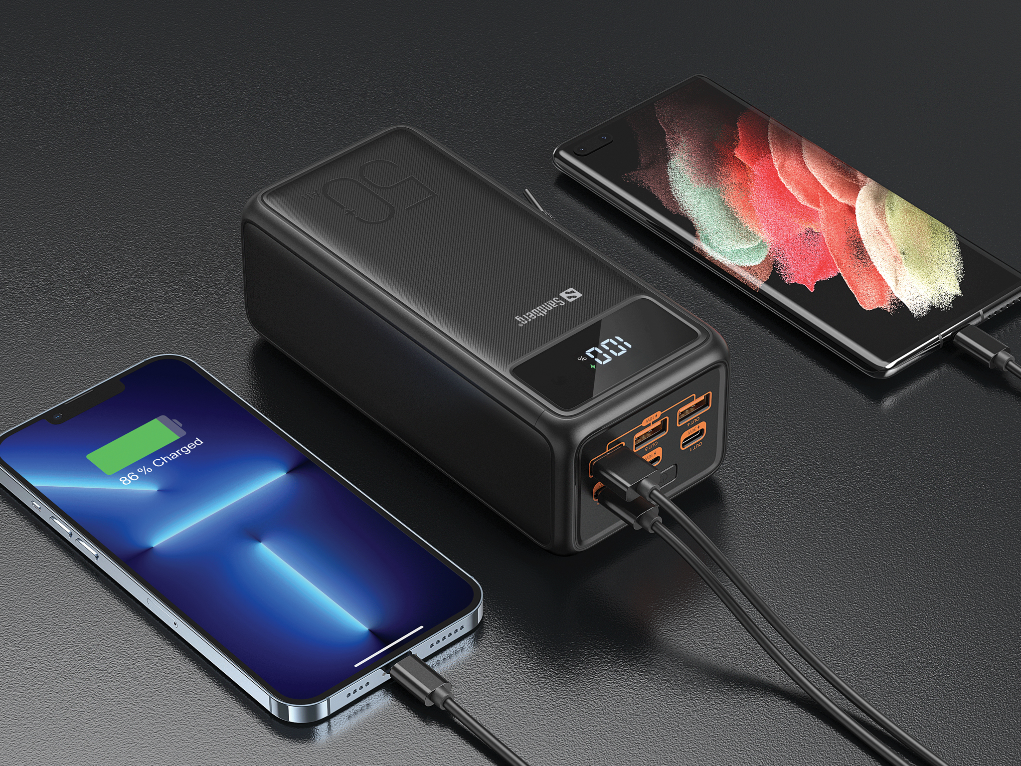 Sandberg -varavirtalähde, USB-C PD 130W, 50 000 mAh, musta