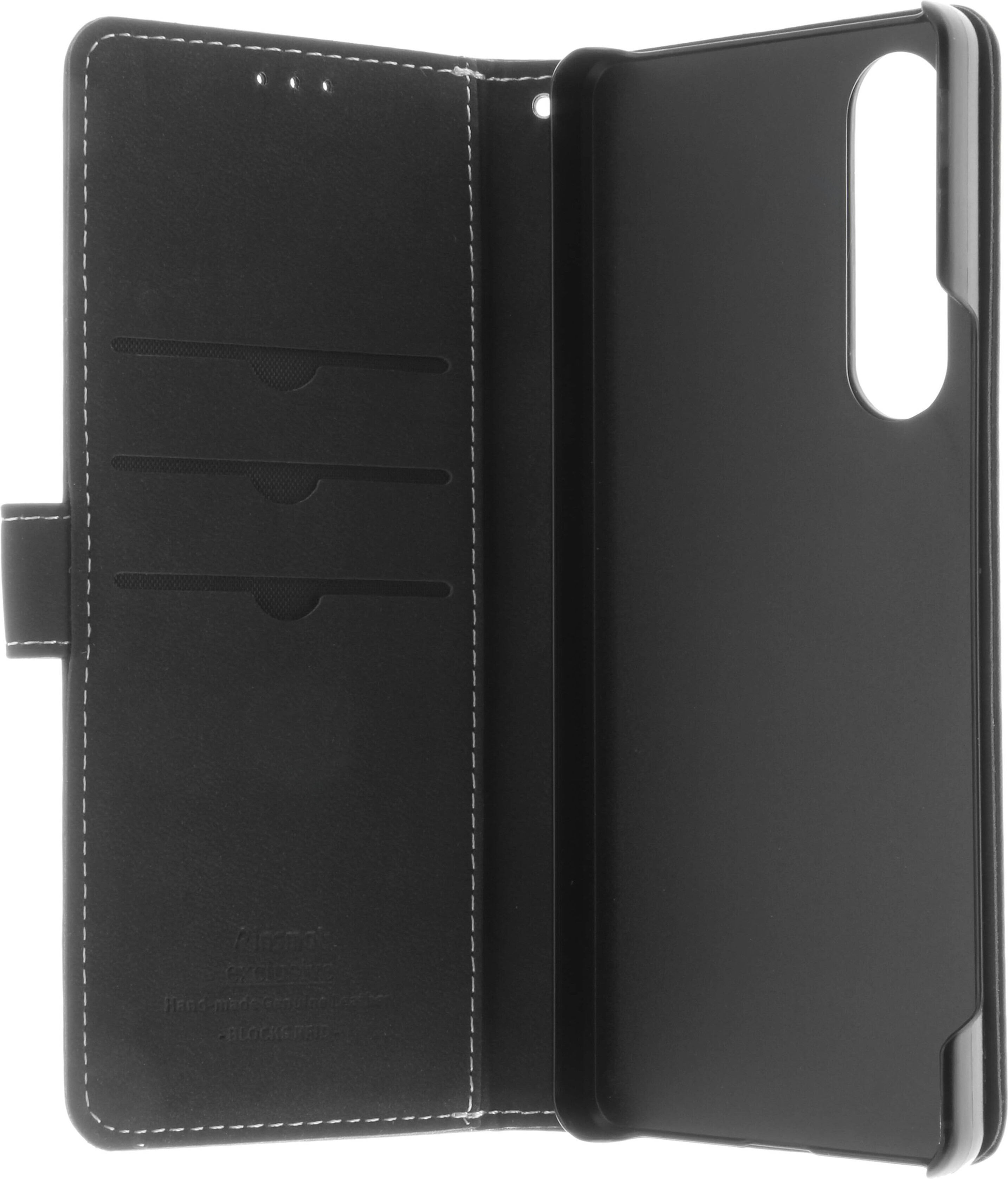 Insmat Exclusive Flip Case -lompakkokotelo, Sony Xperia 1 V, musta