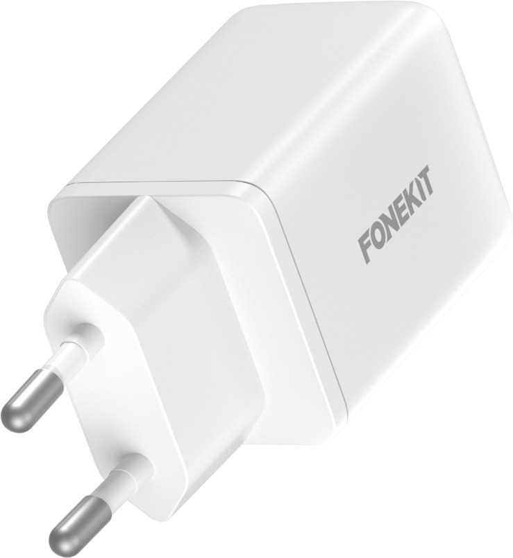 FoneKit GaN PD 48W -verkkovirtalaturi, USB-C + USB-A, musta