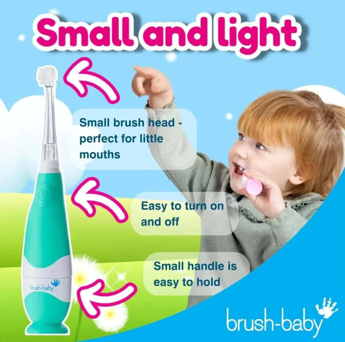 Brush Baby BabySonic vauvasähköhammasharja, vihreä