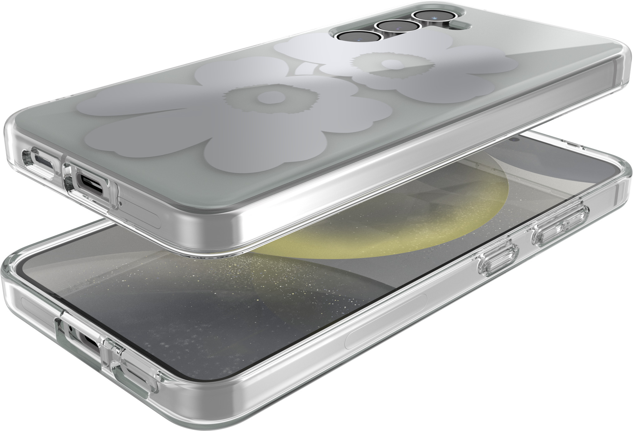 Samsung x Marimekko Dual Layer Case -suojakuori, Samsung Galaxy S24, hopea/harmaa