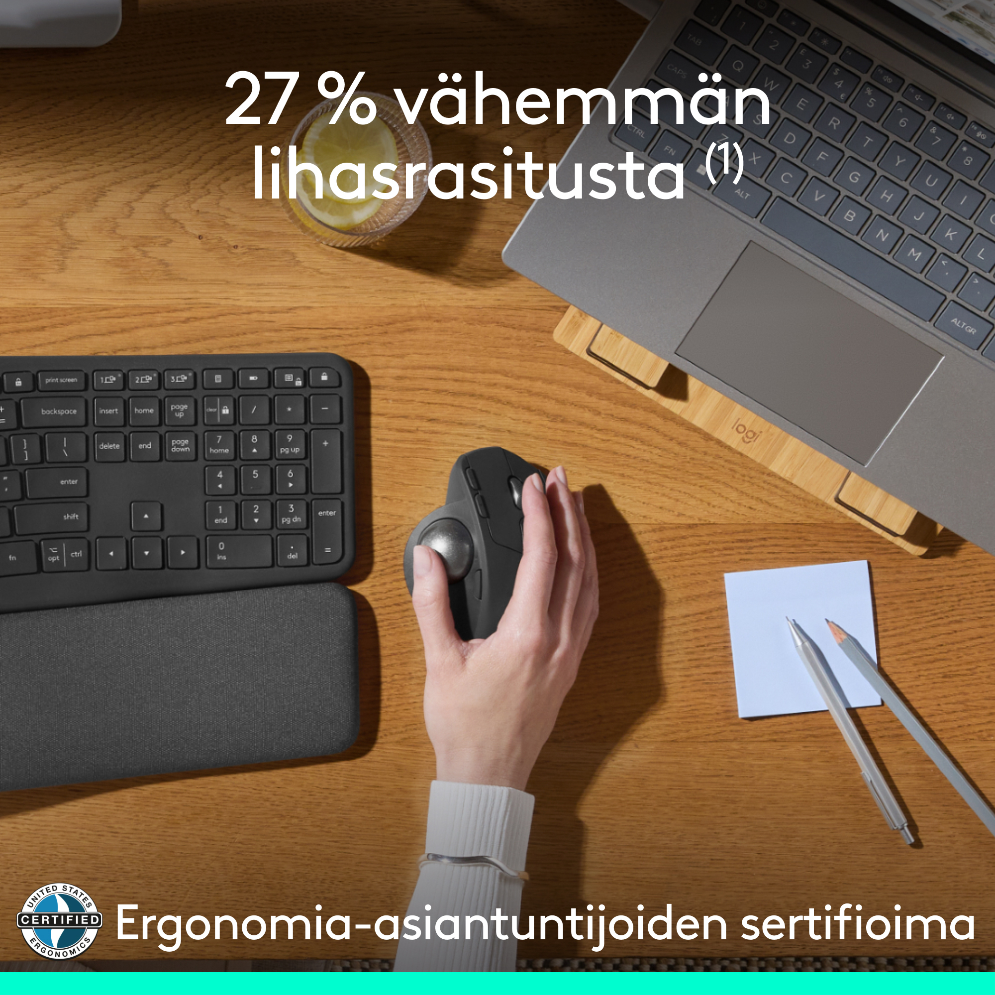 Logitech POP Icon Combo -näppäimistö ja hiiri, grafiitti
