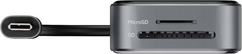 Deltaco HUB201 -USB-C-hubi, tähtiharmaa