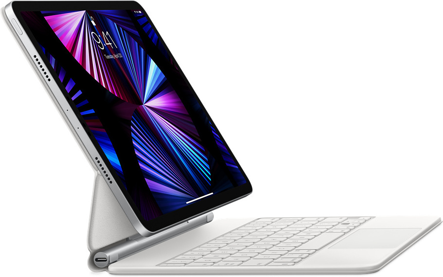 Apple Magic Keyboard 11" iPad Airille (M2) -näppäimistö ja suoja, valkoinen (MJQJ3)