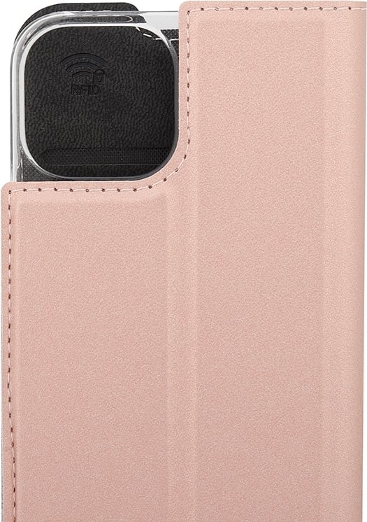 Wave BookCase -suojakotelo, iPhone 13 mini, ruusukulta