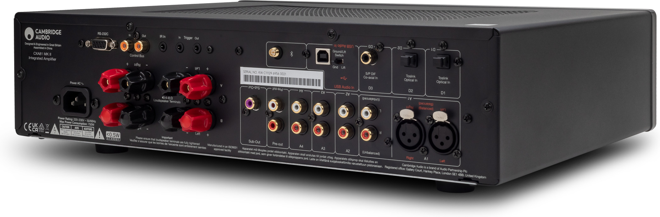 Cambridge Audio CXA81 MKII integroitu vahvistin, metallinharmaa