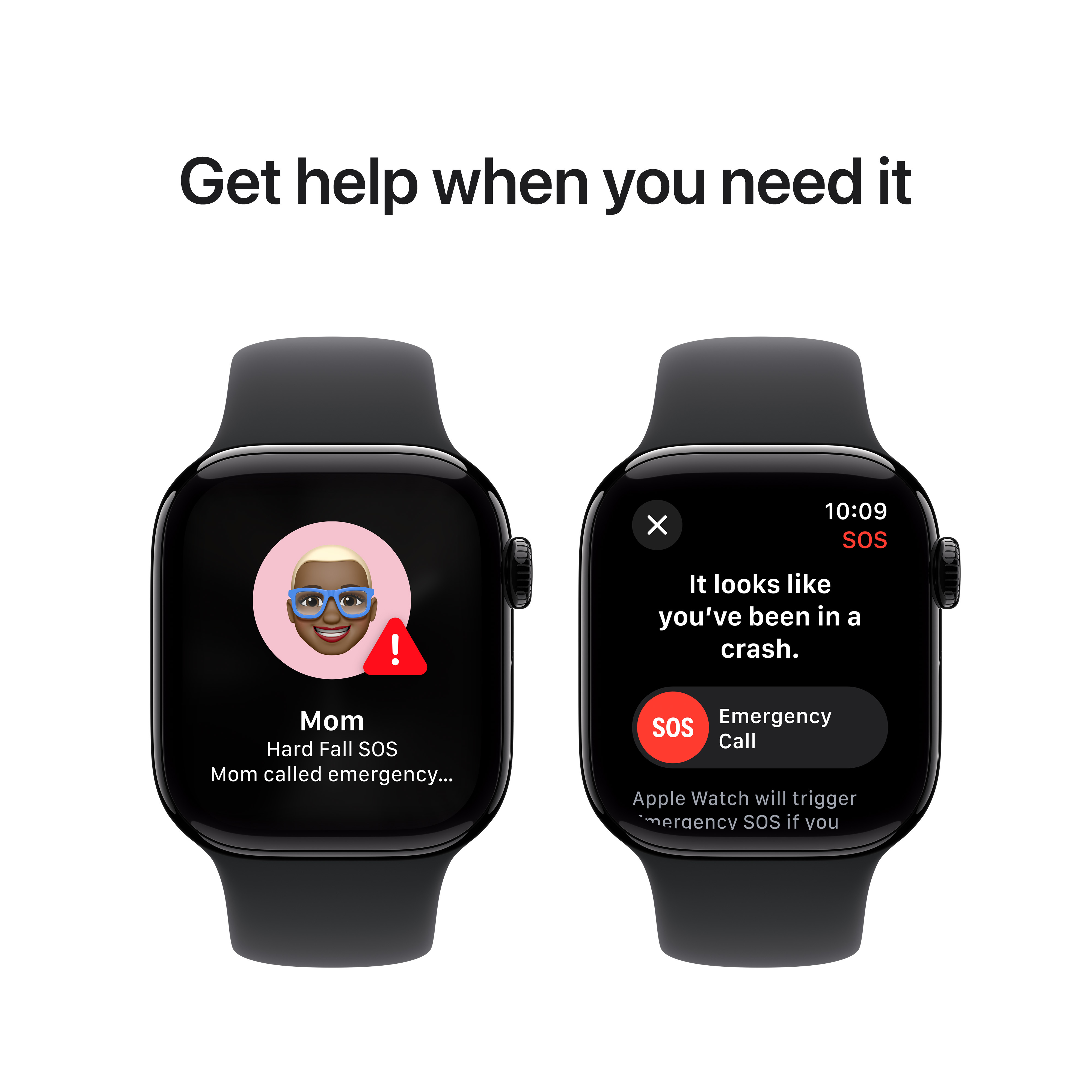 Apple Watch Series 10 (GPS) 42 mm peilimusta alumiinikuori ja musta urheiluranneke, M/L (MWWF3)