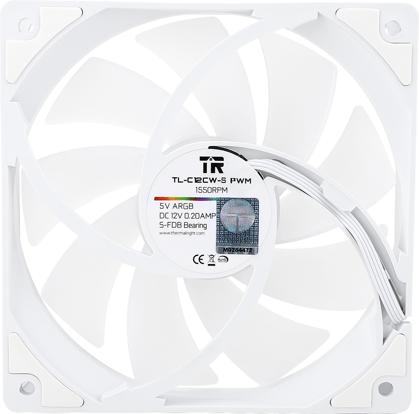 Thermalright TL-C12C-S ARGB -tuuletin, 120 mm, valkoinen, 3-pack