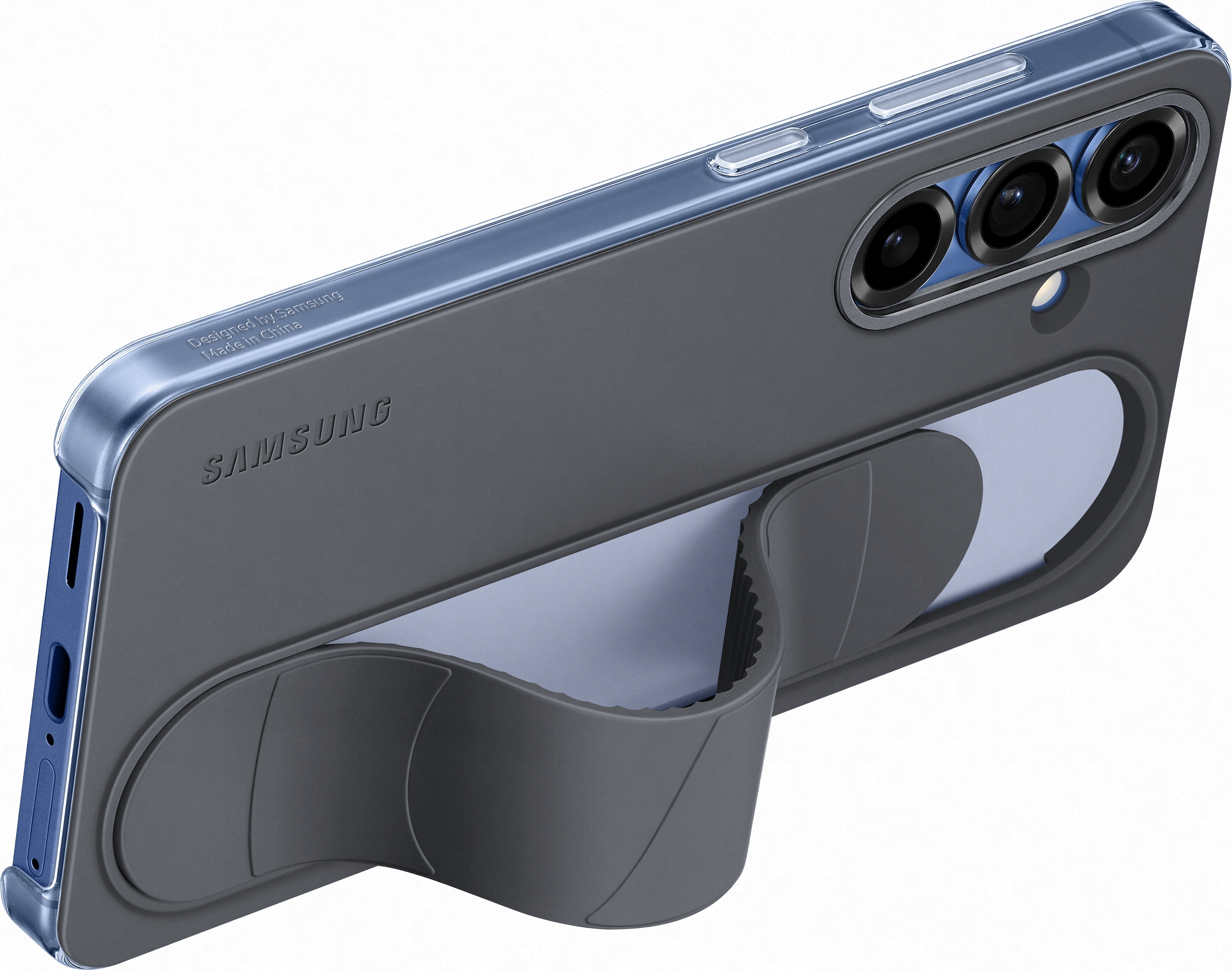 Samsung Galaxy S25 Standing Grip suojakuori, musta / sininen