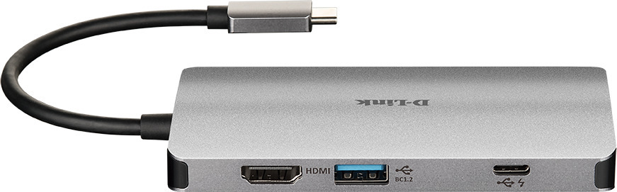 D-LINK DUB-M810 USB-C-Hubi, 6 porttia, muistikortinlukijat