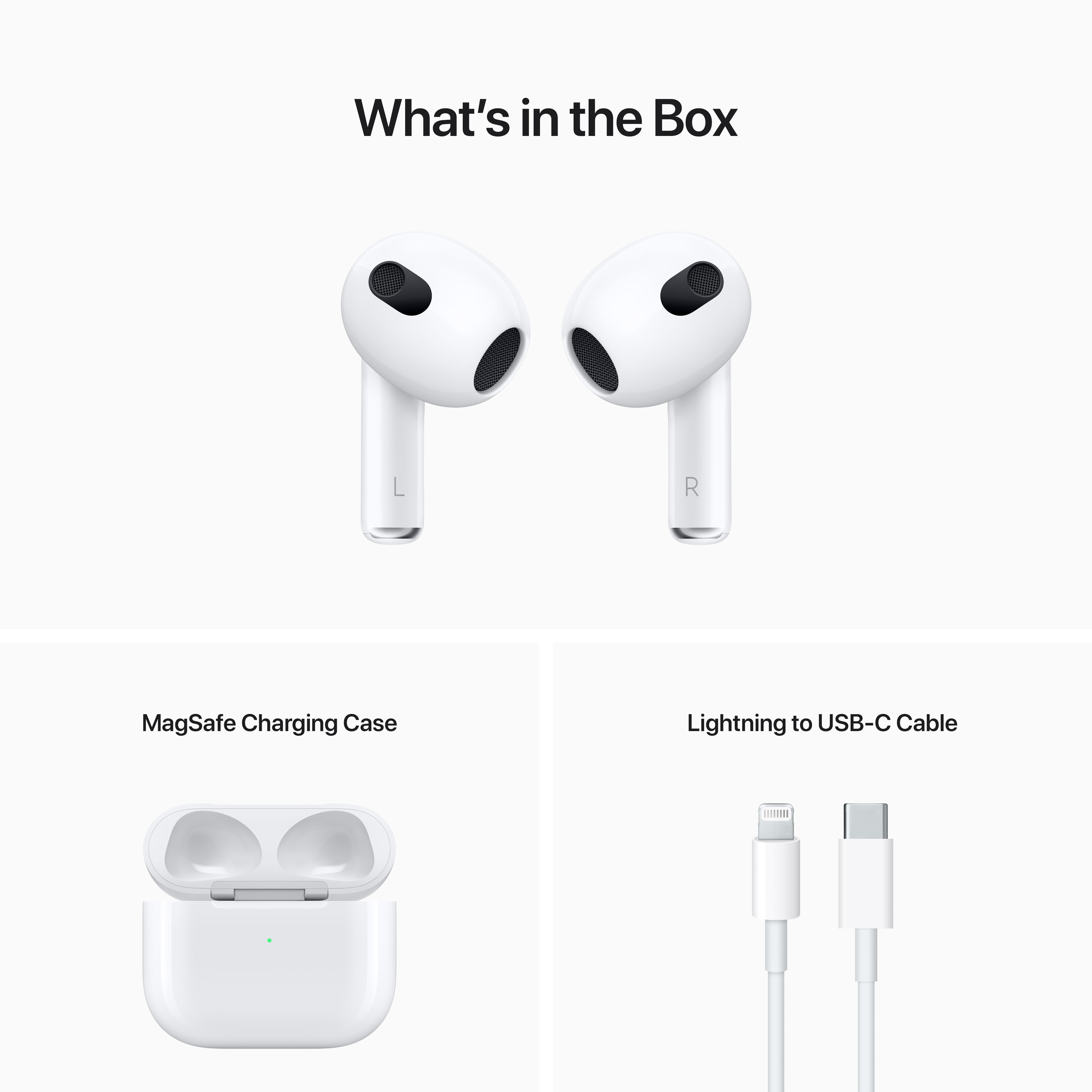 Apple AirPods (3. sukupolvi) -nappikuulokkeet ja MagSafe-lataus­kotelo