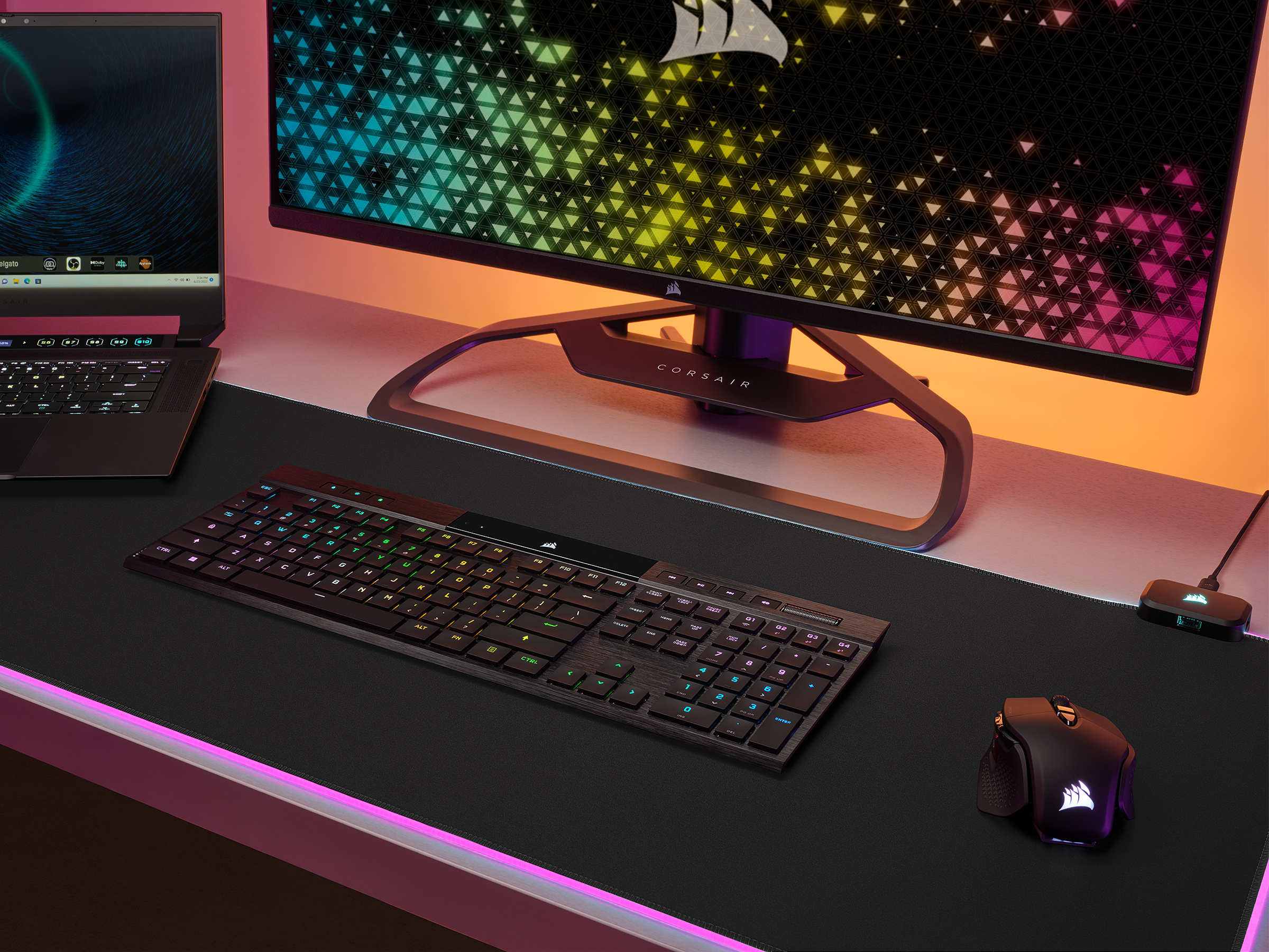 Corsair K100 AIR -pelinäppäimistö, CHERRY MX Ultra Low Profile –kytkimet, musta