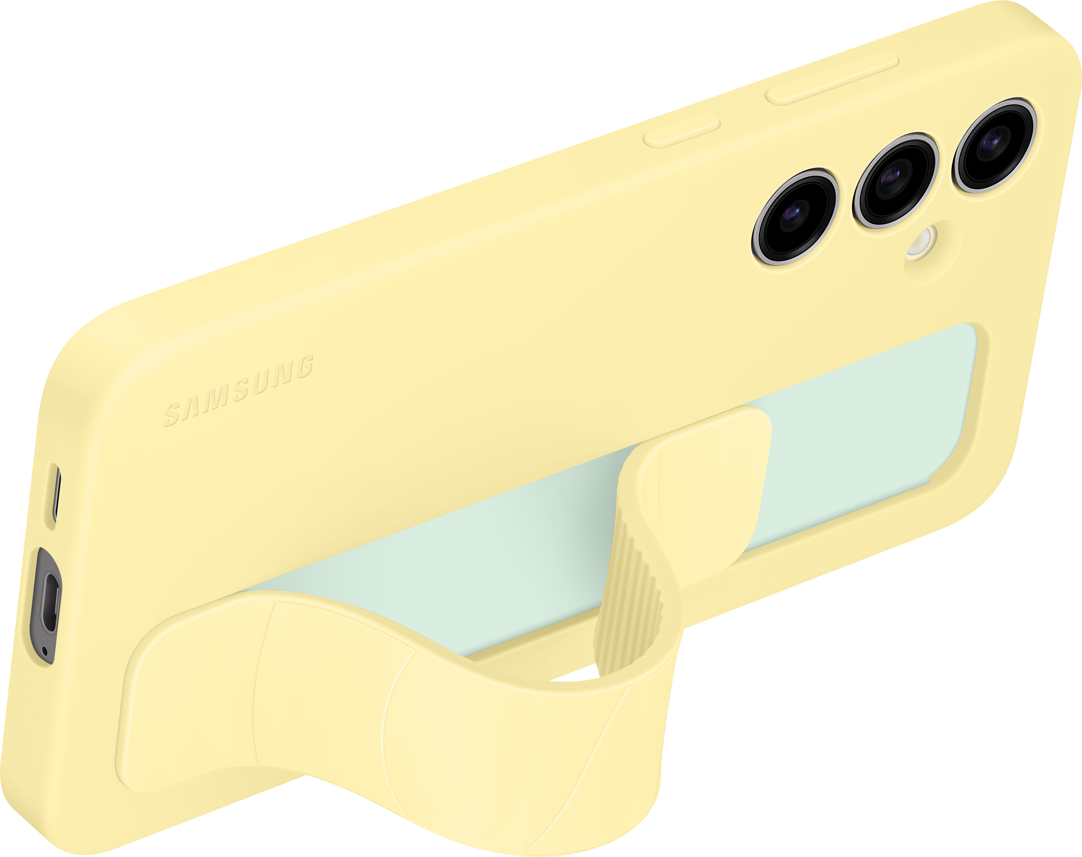Samsung Galaxy S24 FE Standing Grip Case -suojakotelo, keltainen