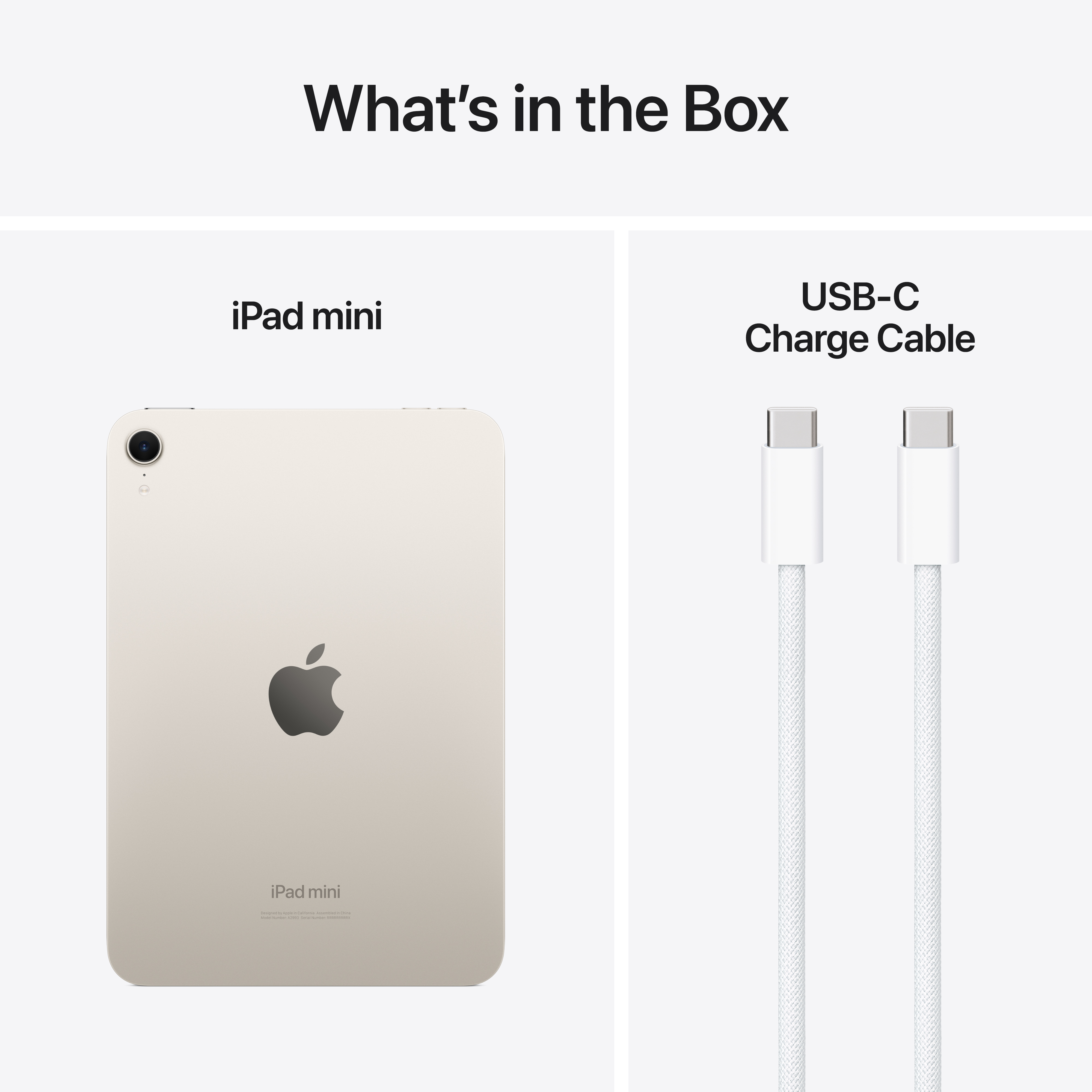 Apple iPad mini 128 Gt WiFi 2024 -tabletti, tähtivalkea (MXN83)