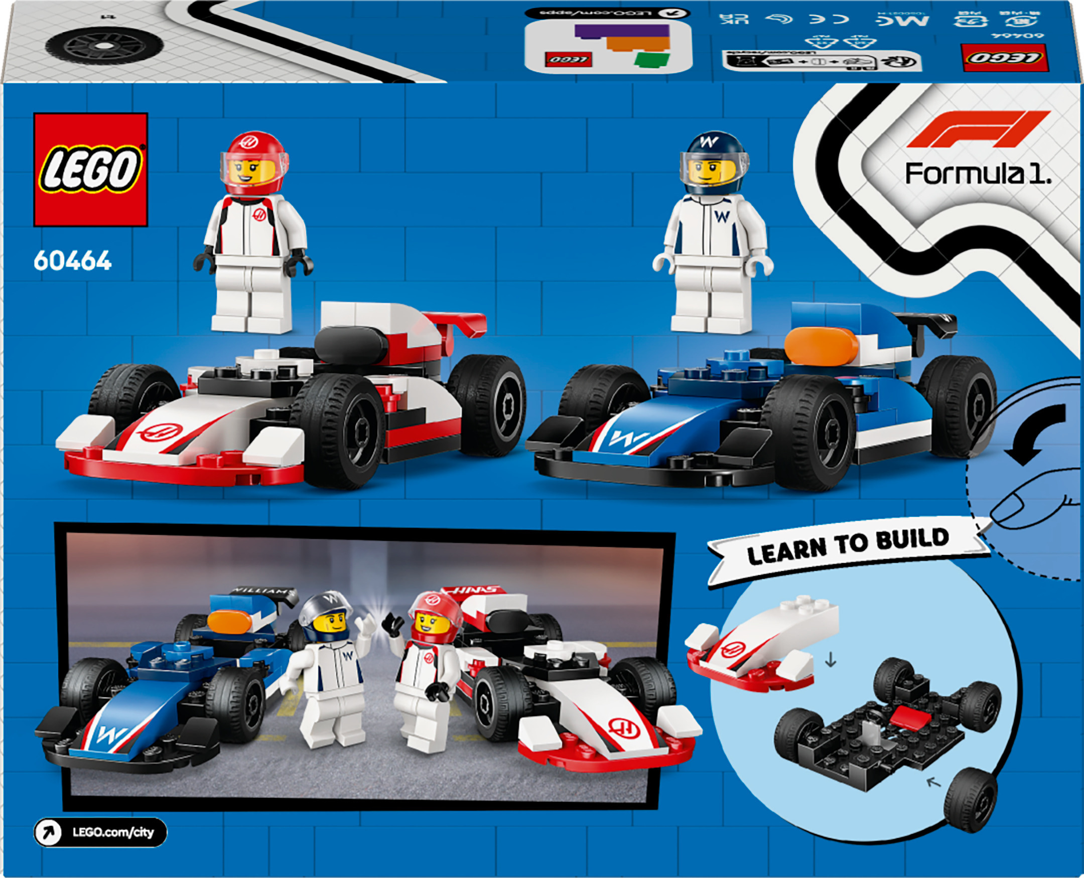 LEGO City 60464 – F1-kilpa-autot Williams Racing ja Haas F1