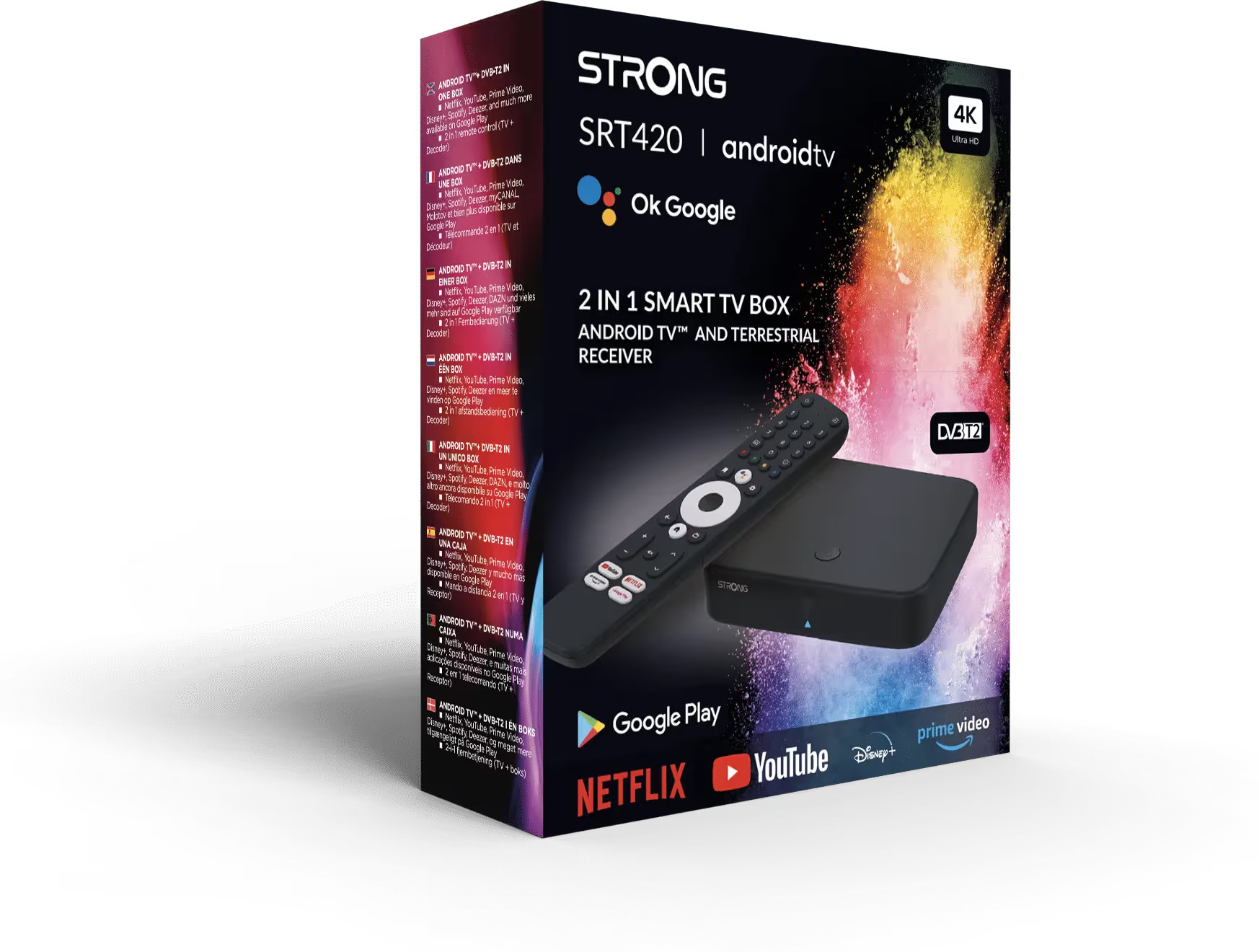 Strong SRT420 4K + DVB-T2 Wi-Fi 4K Android TV mediatoistin/digiboksi