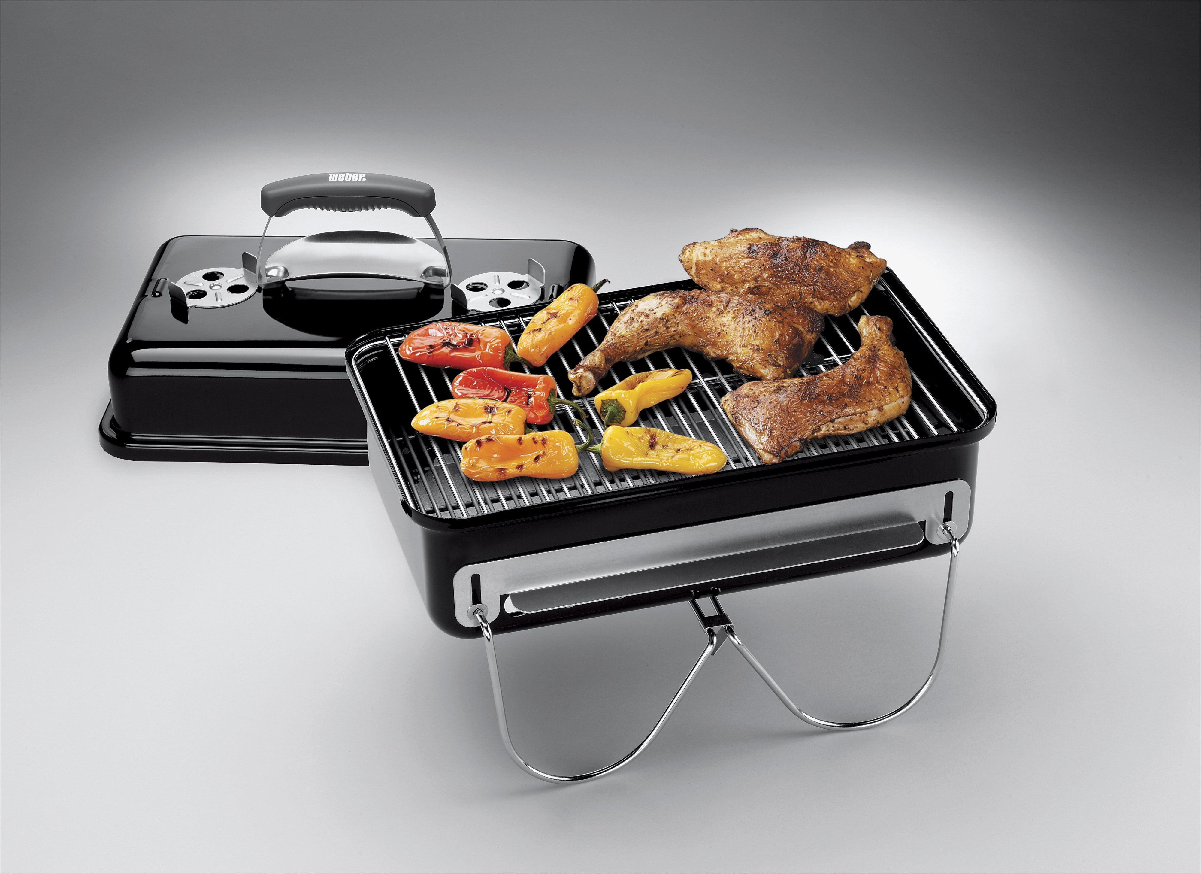 Weber Go-Anywhere -matkagrilli, hiilikäyttöinen, musta